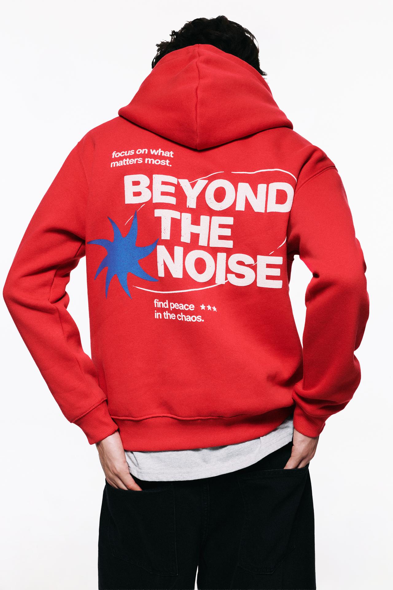 Graphic print hoodie — Red