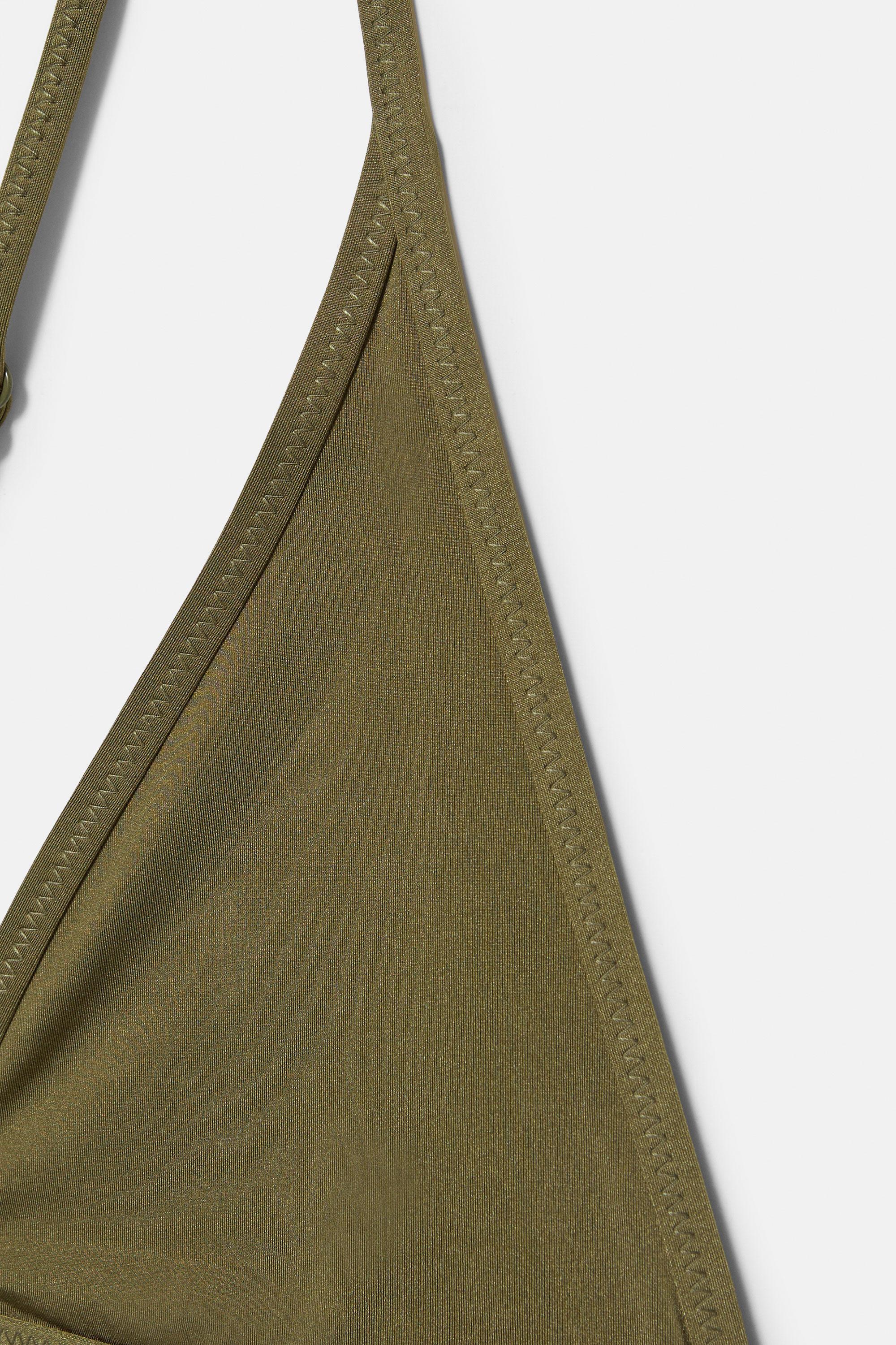 Adjustable strap bikini top — Olive