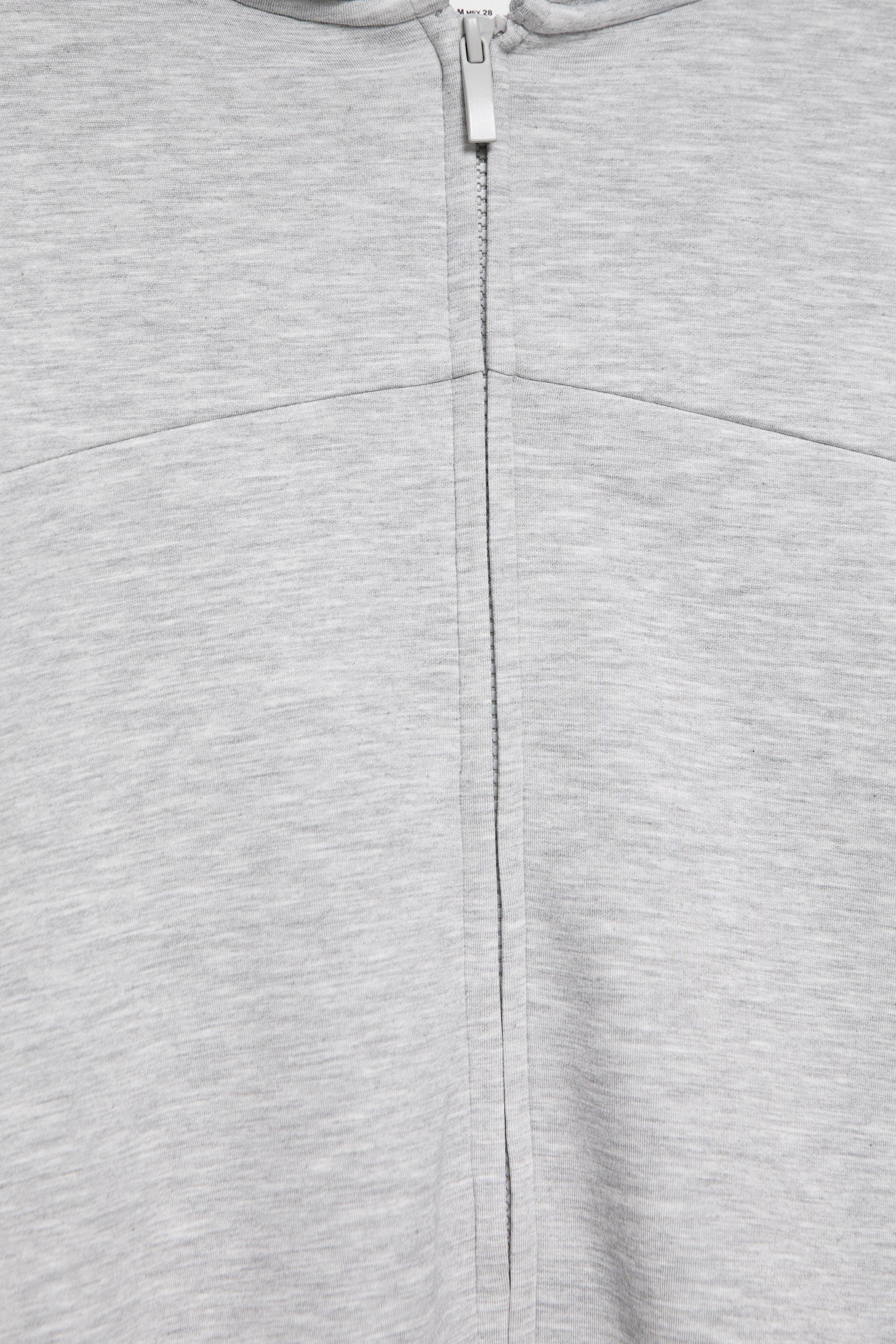 Soft touch hooded sweatshirt — Grey marl