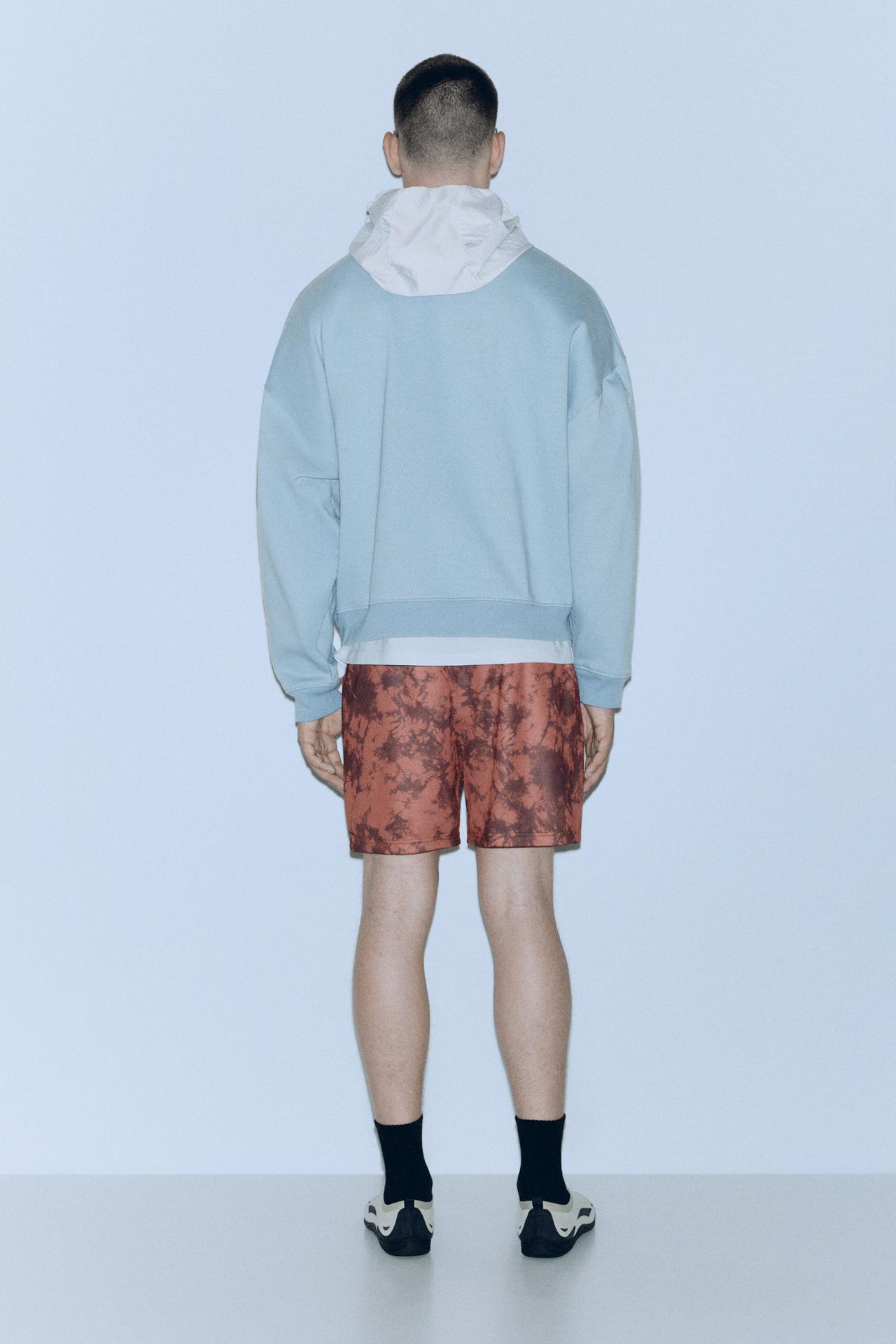 Combined graphic hoodie — Blue