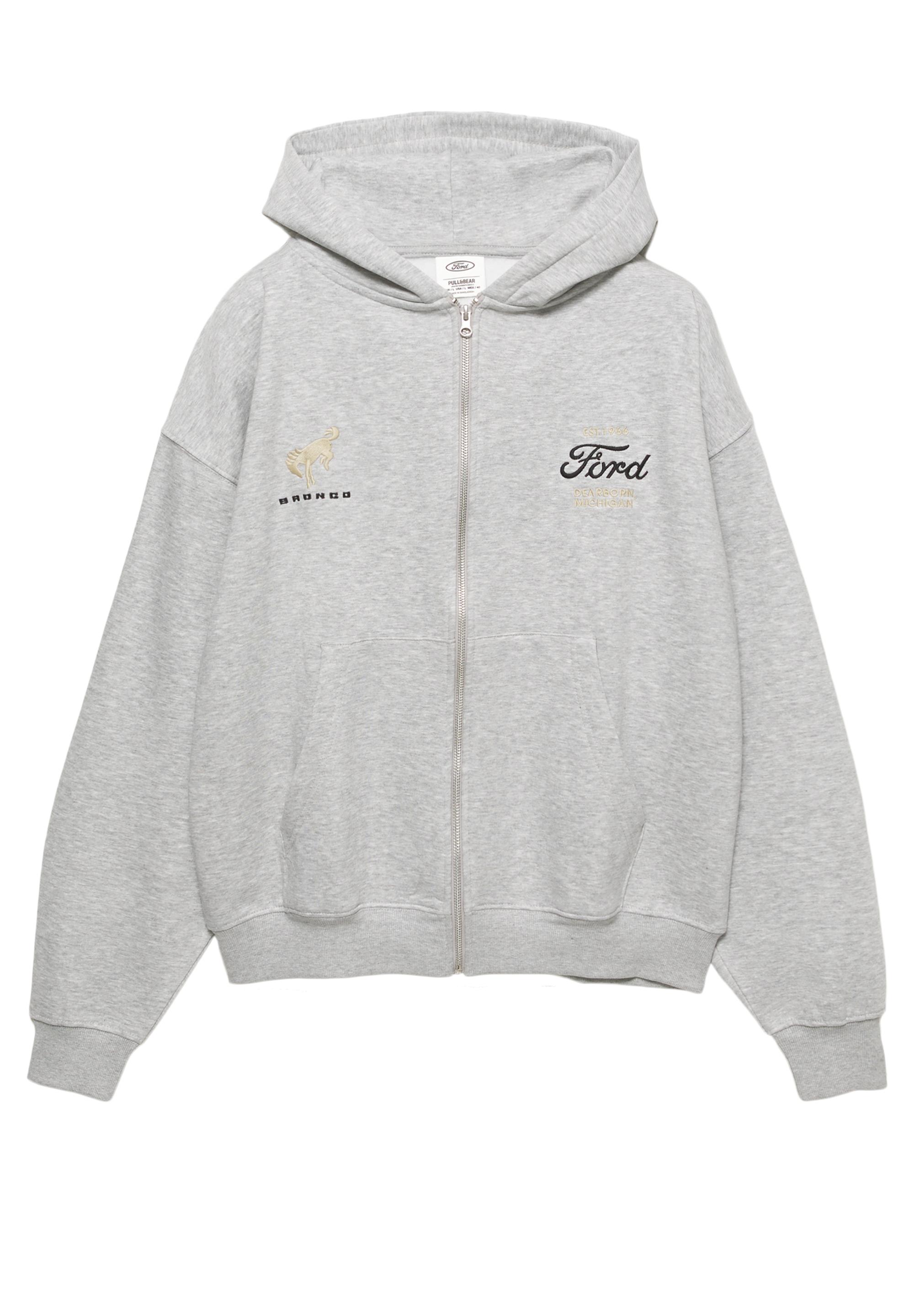 Fermuarlı kapüşonlu Ford sweatshirt - Görsel 9