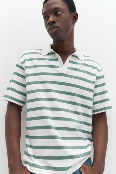 Short sleeve interlock polo shirt — Striped 3
