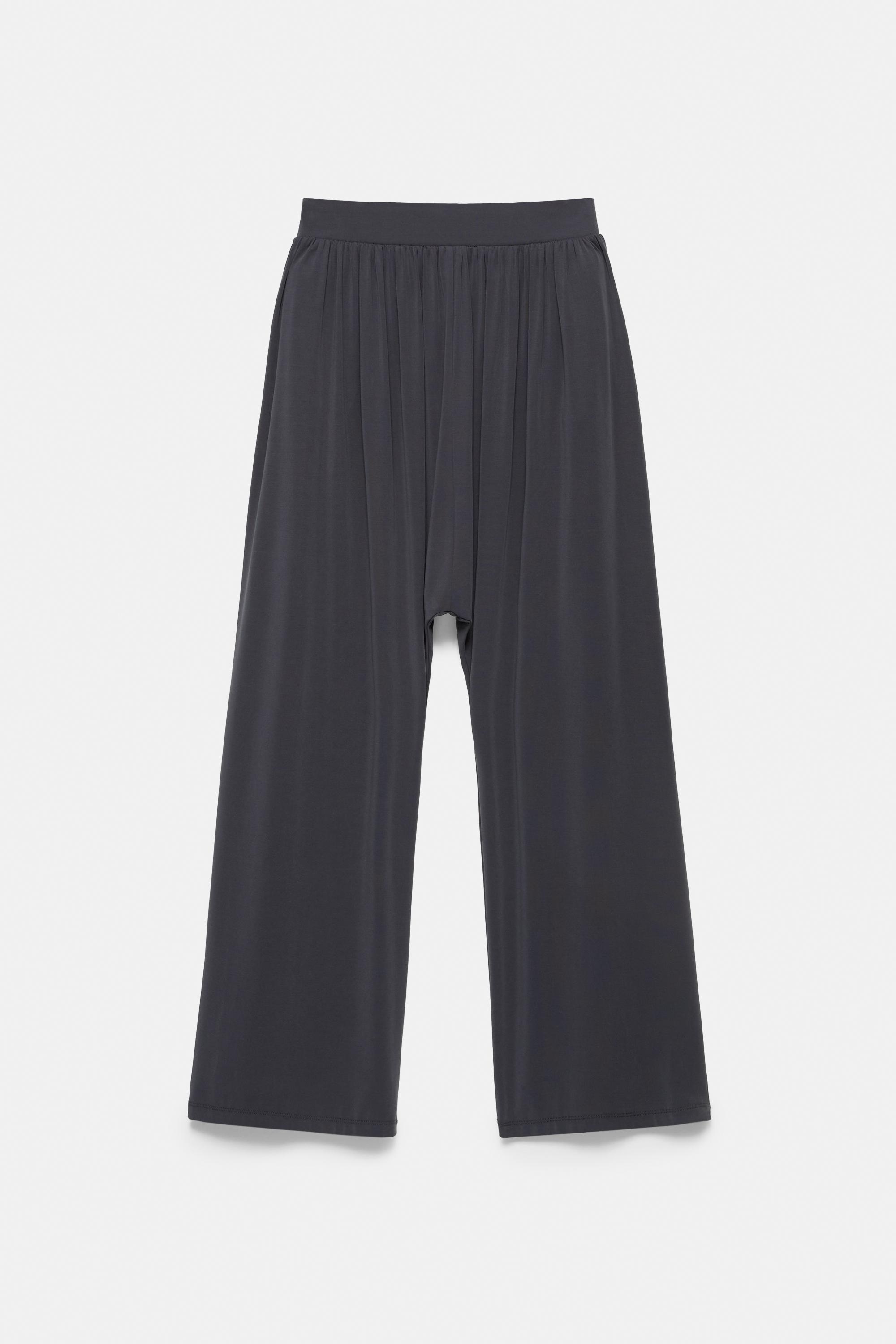 Relaxed fit cupro trousers — Dark grey