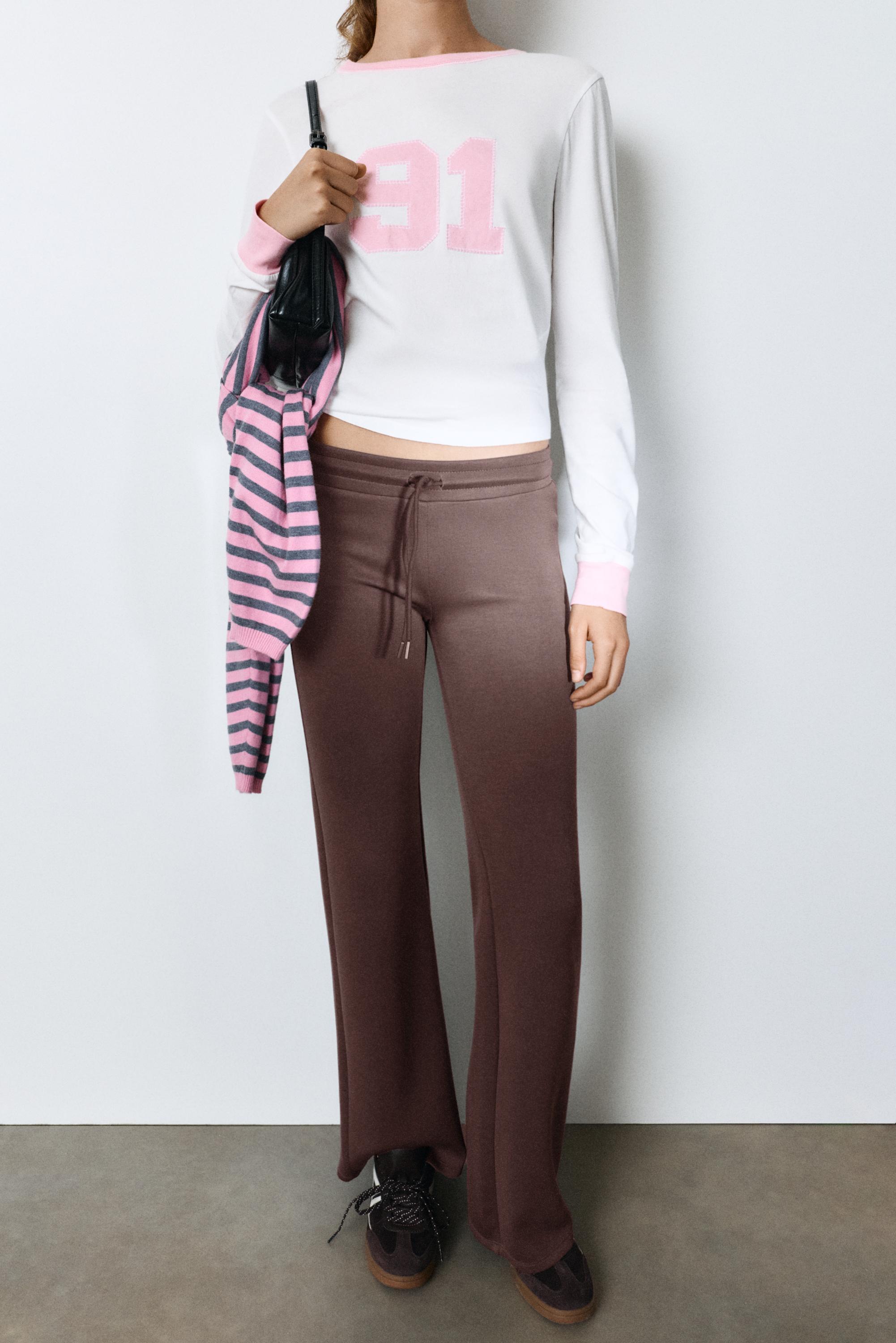 Modal flared trousers — Brown