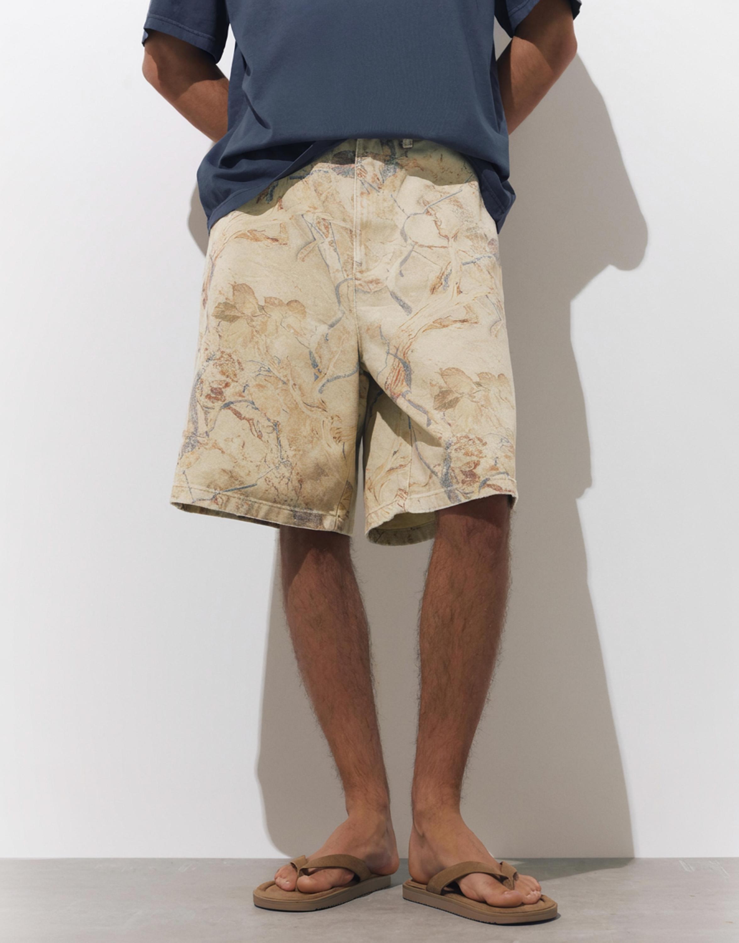 Printed Bermuda shorts — Sand