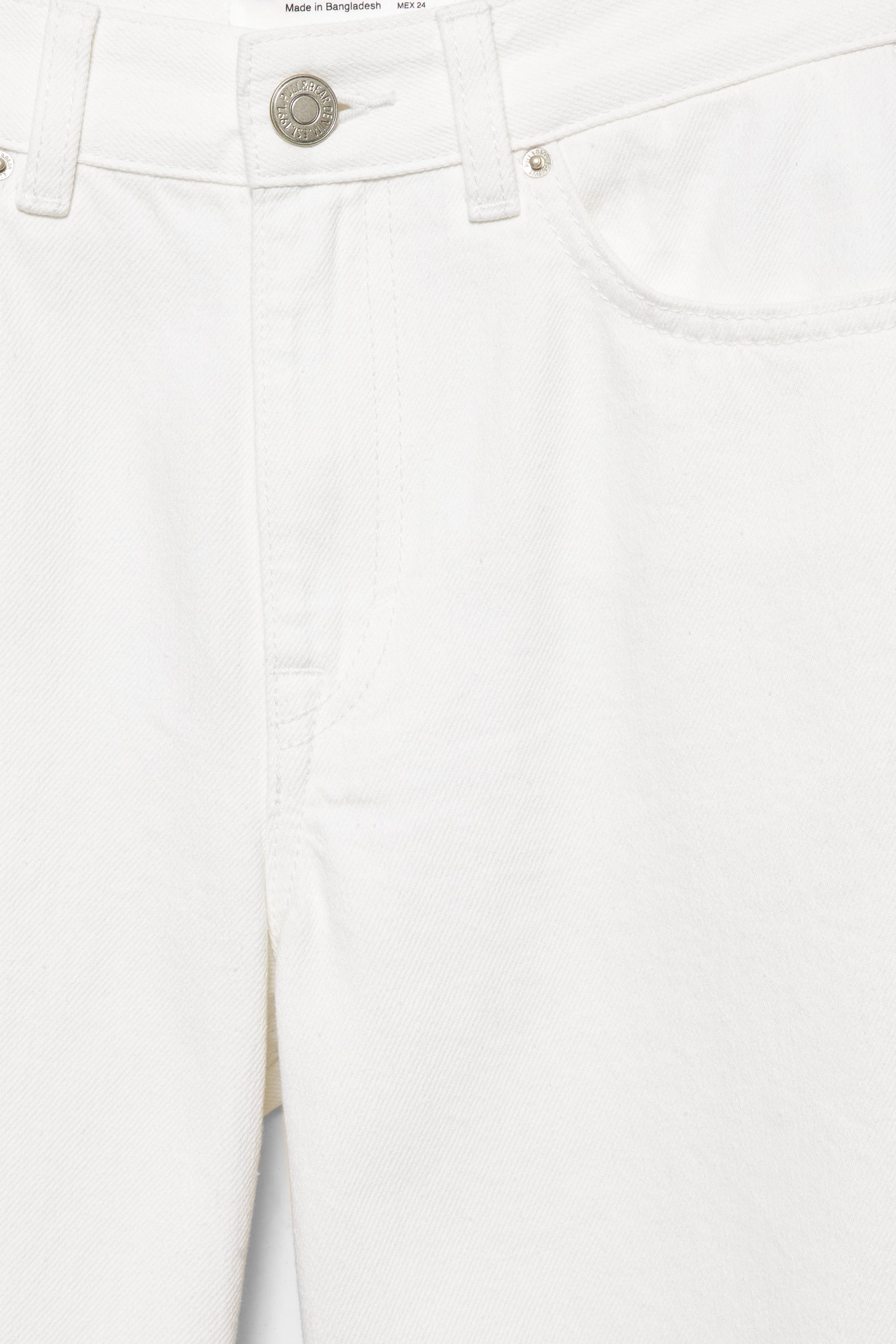 High-waist wide straight-leg jeans — White-t