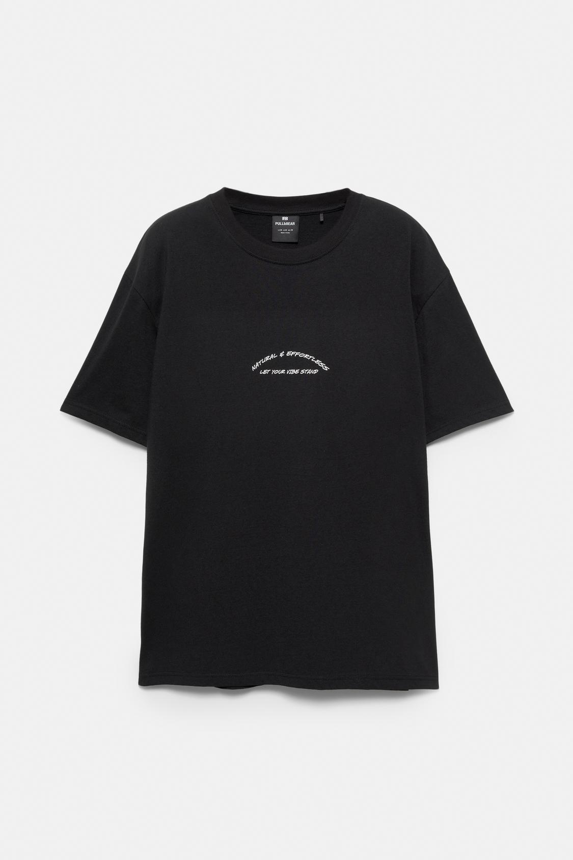 Logo Pull&bear Camisetas Negras Pull And Bear Camiseta - Main Image