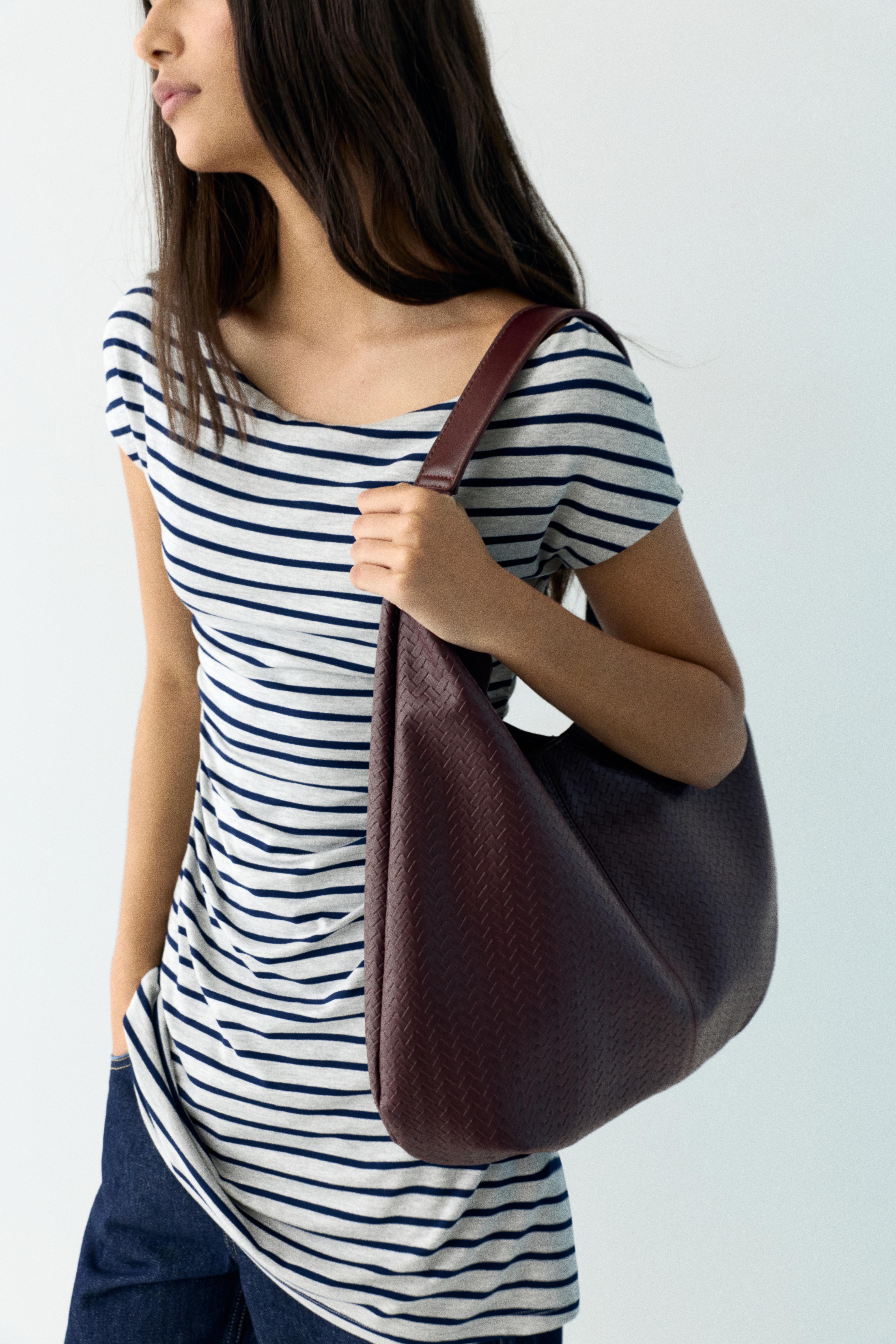 Borsa Shopper Effetto Intrecciato