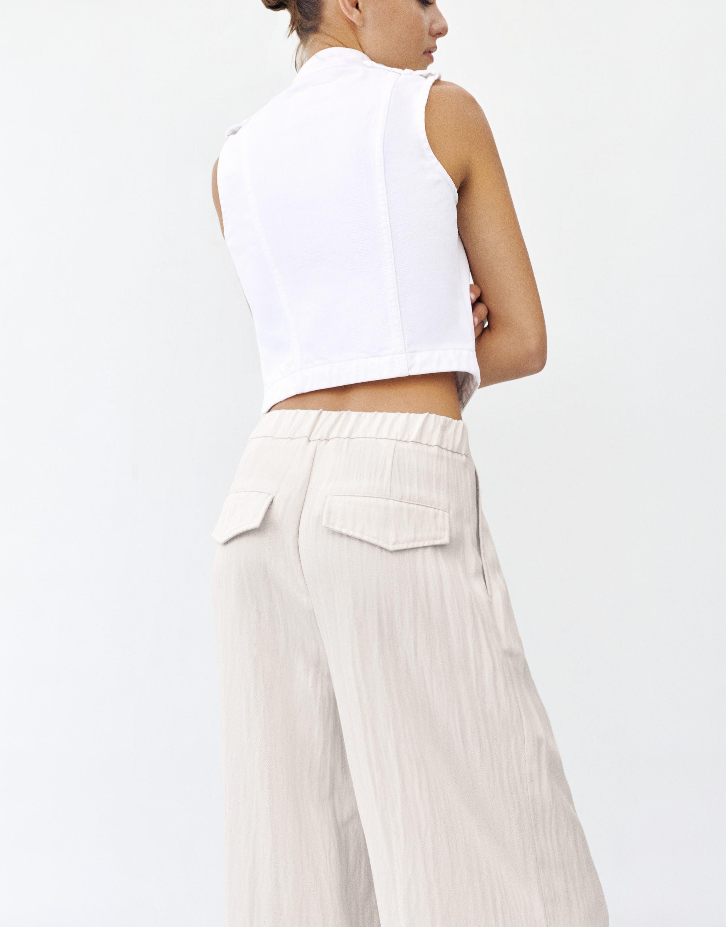Darted smart trousers — Ecru