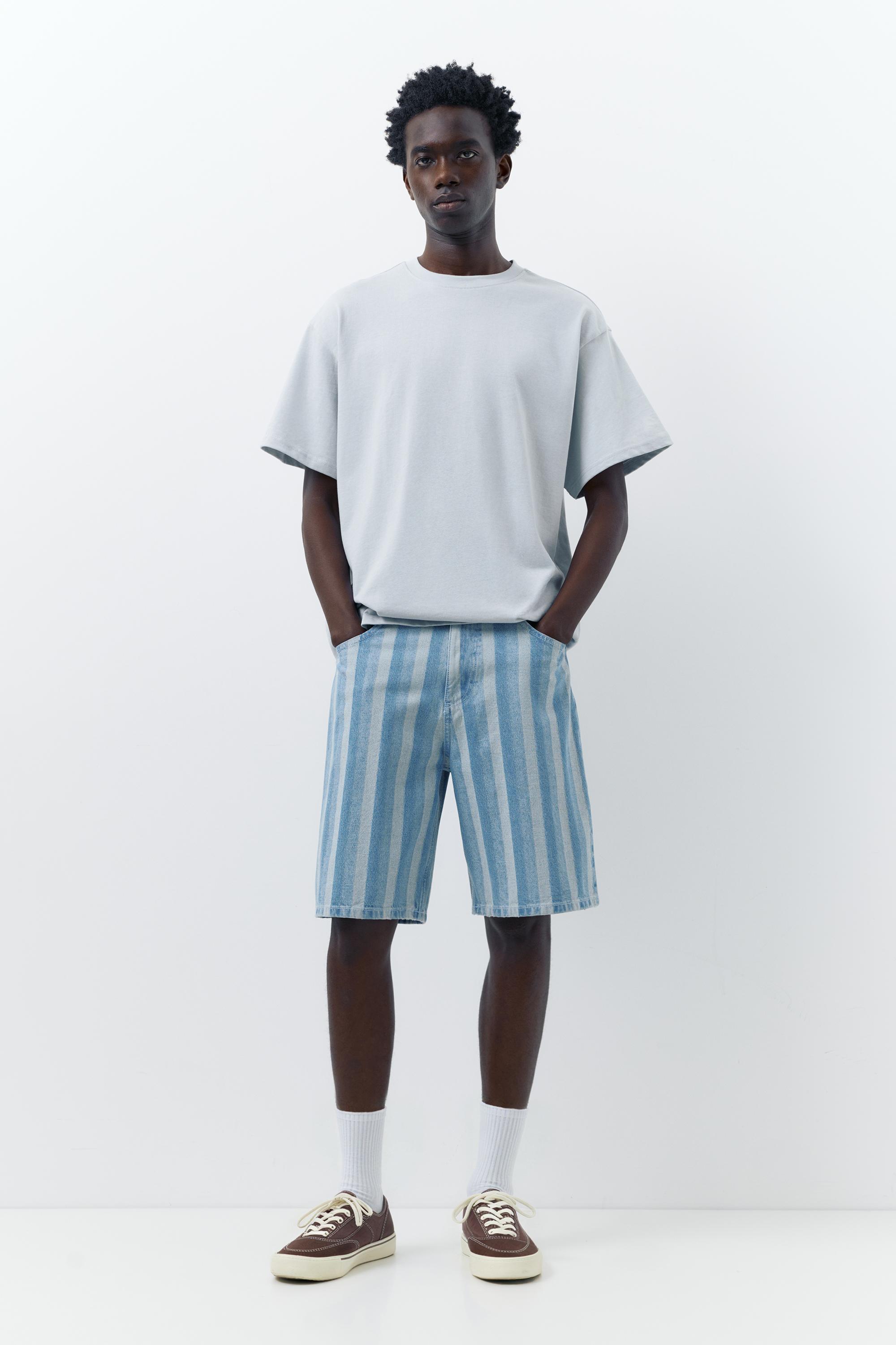 Baggy denim Bermuda shorts — Blue