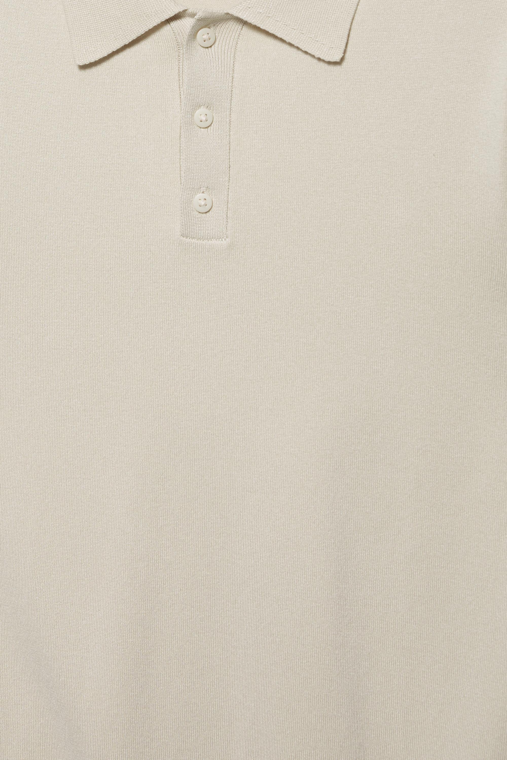 Short sleeve knit polo shirt — Sand