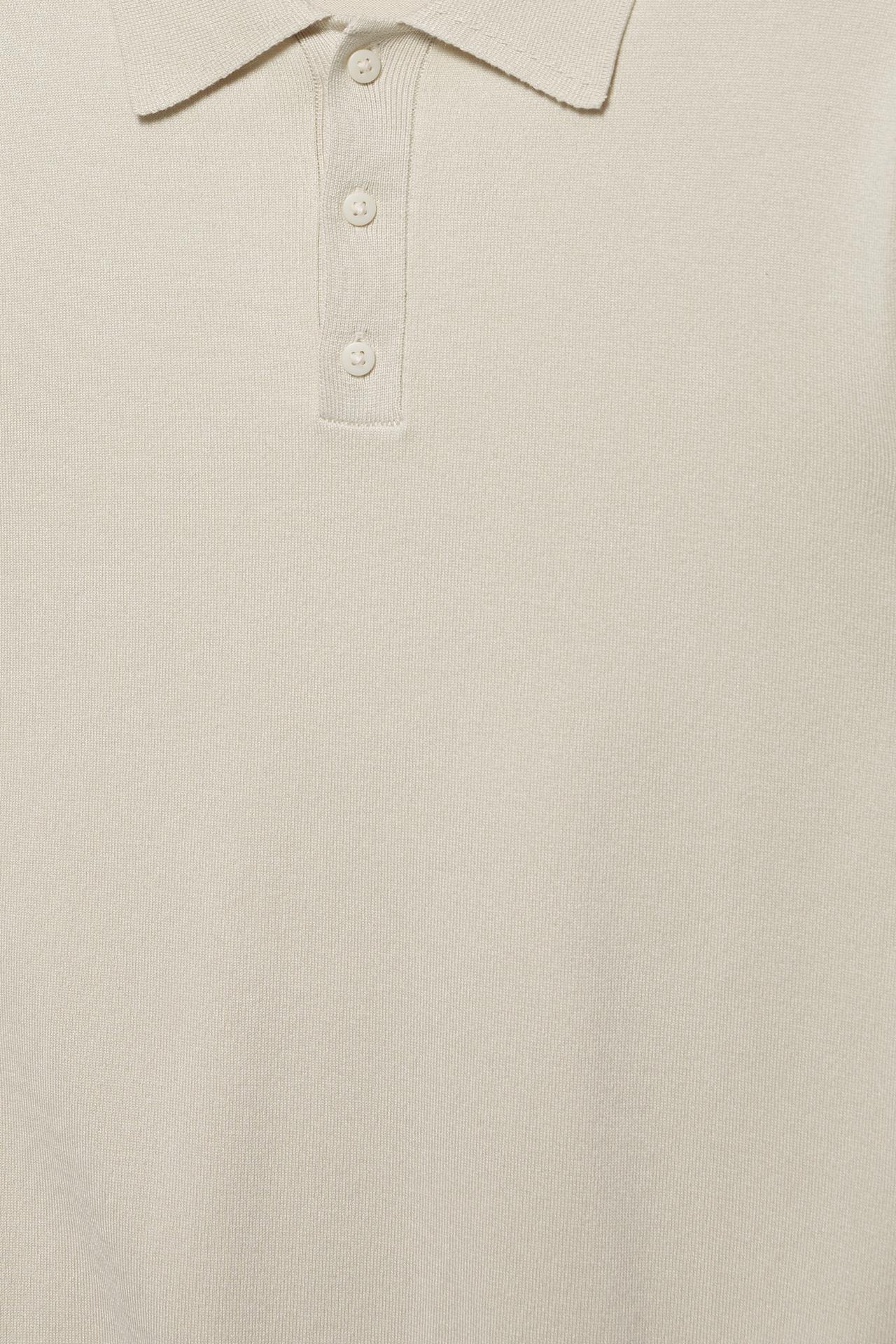 Short sleeve knit polo shirt — Sand