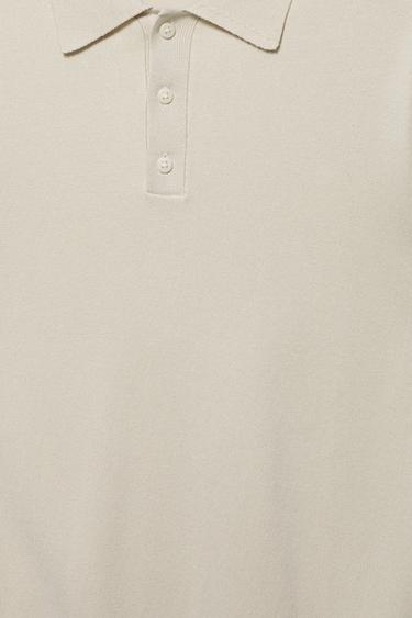 Short sleeve knit polo shirt — Sand 7