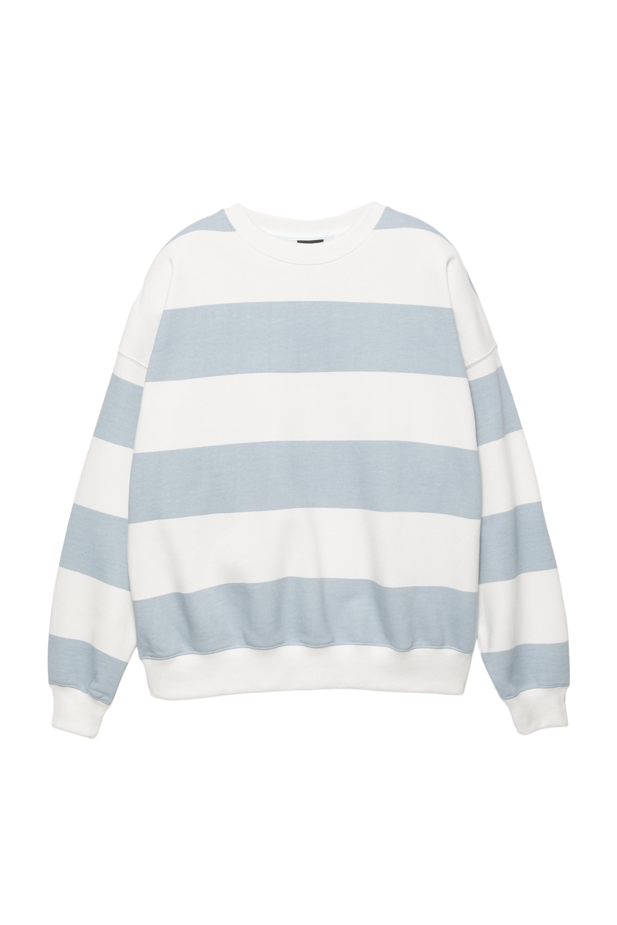 Bisiklet yaka çizgili sweatshirt - Görsel 4