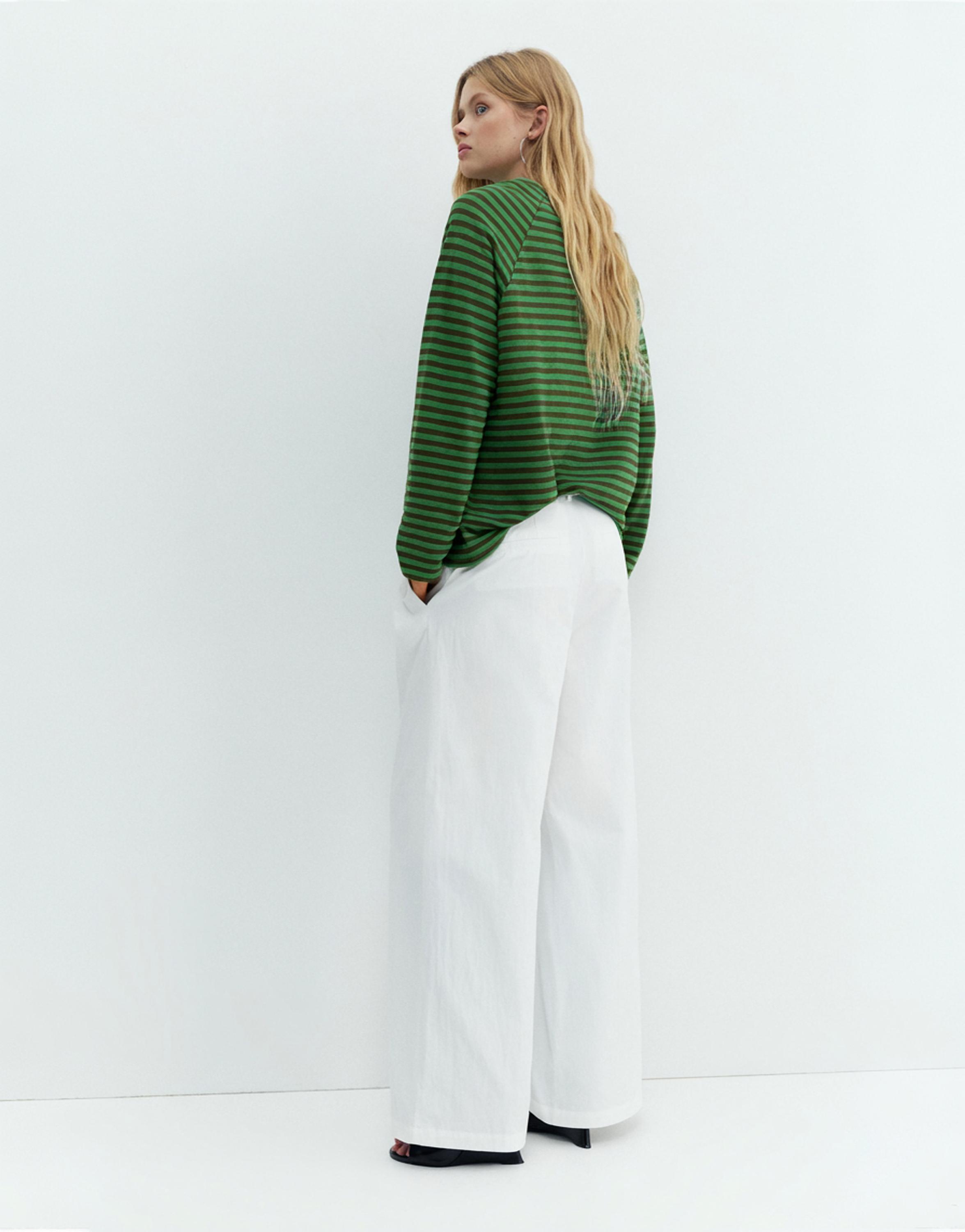 Uzun kollu çizgili tişört - Görsel 21