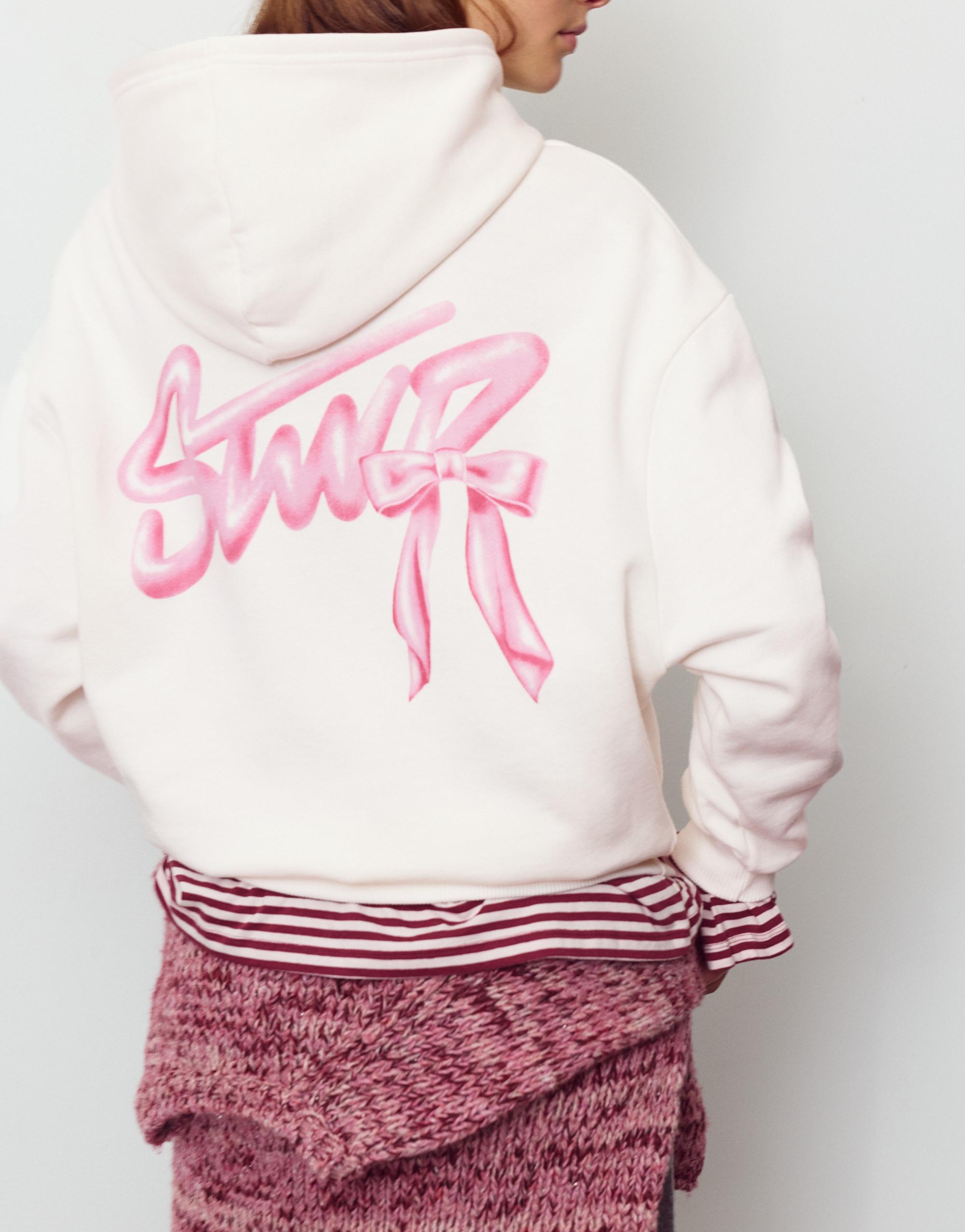 Fiyonk grafikli kapüşonlu sweatshirt - Görsel 32