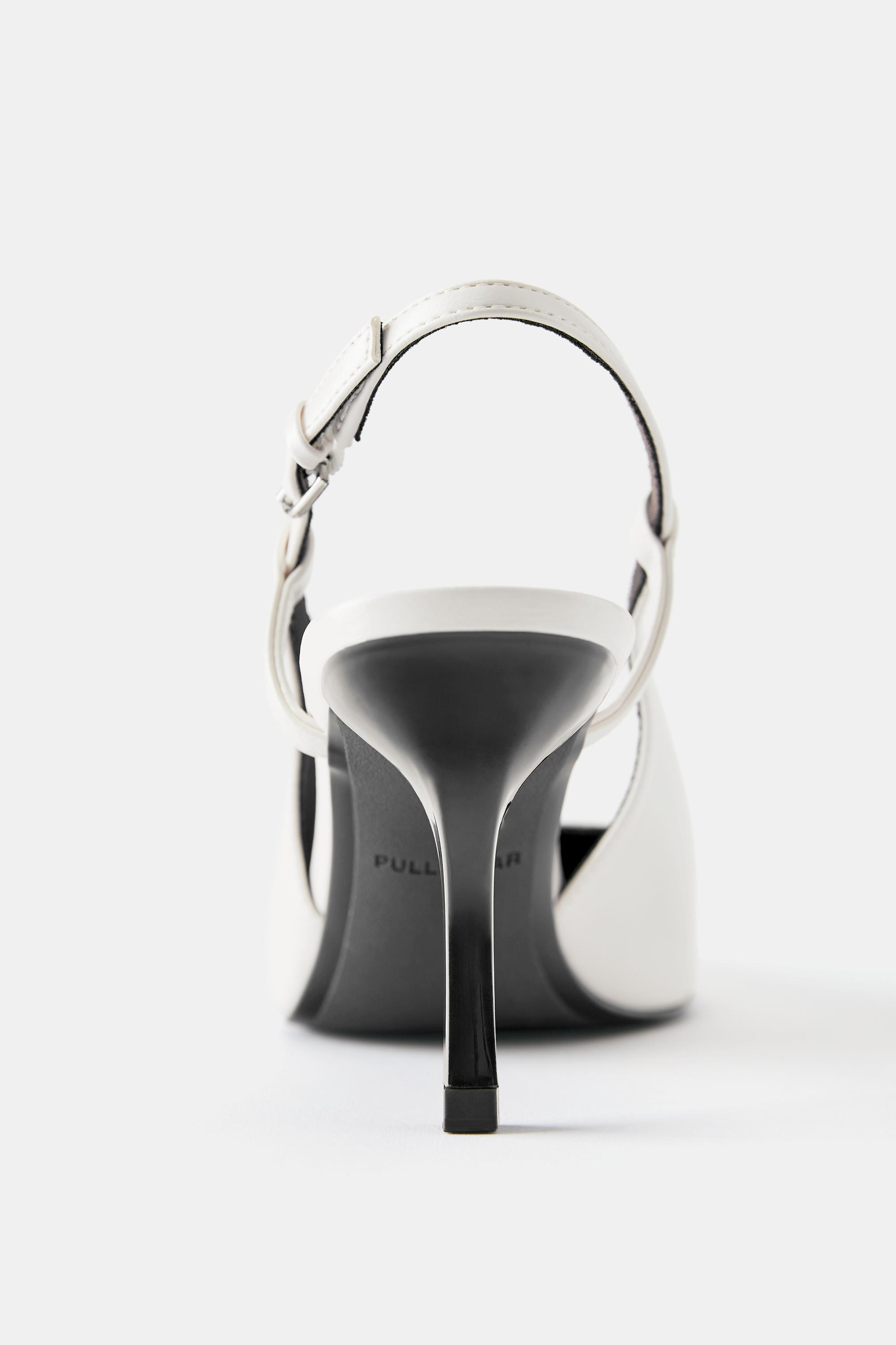 Slingback high-heel shoes — White