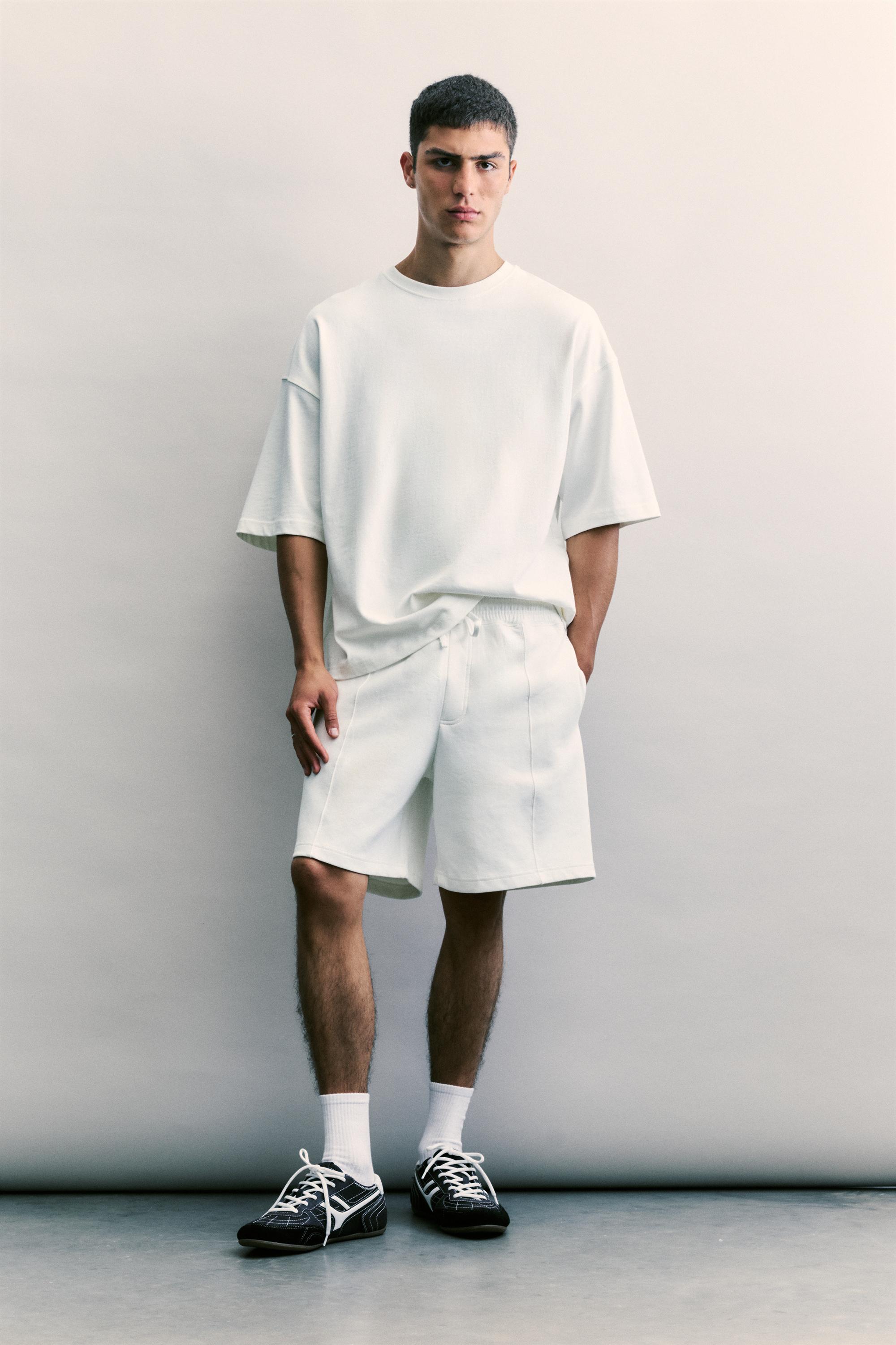 Interlock jogger Bermuda shorts — Off white