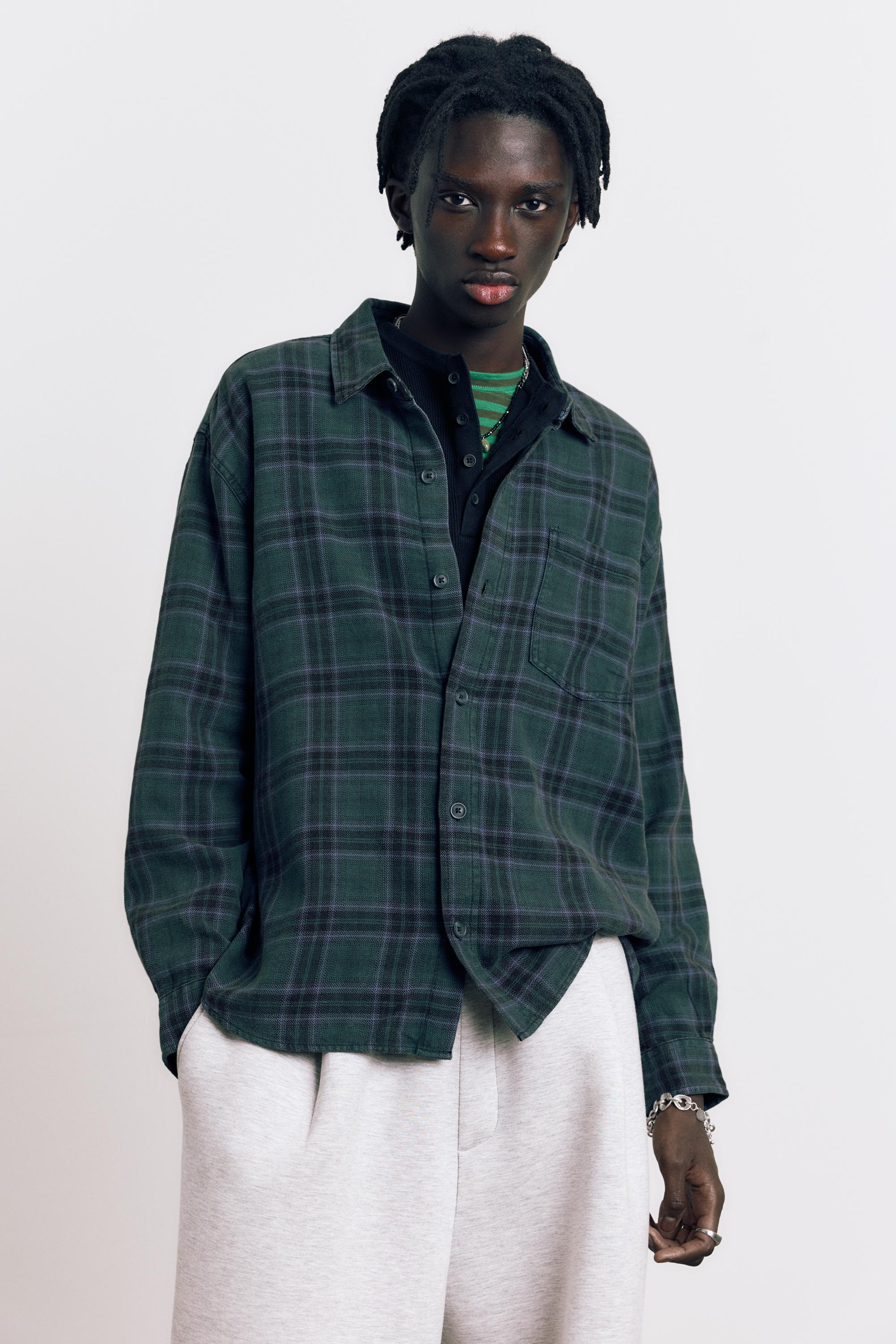 Uzun kollu kareli gömlek - Görsel 39