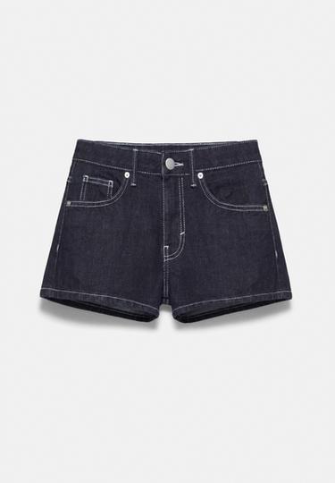 Low-rise denim mini shorts — Navy 4