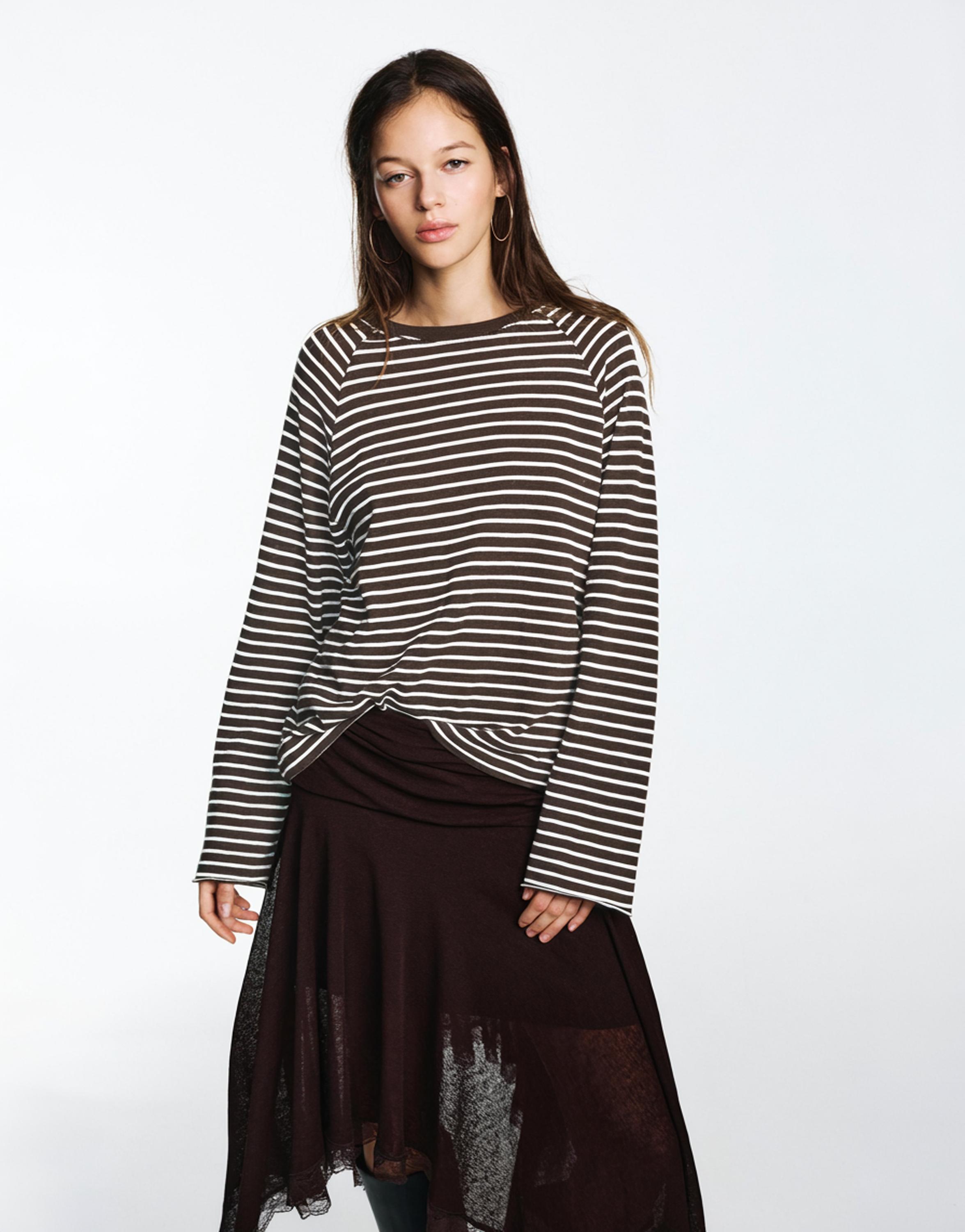 Uzun kollu reglan kesim t-shirt - Görsel 42