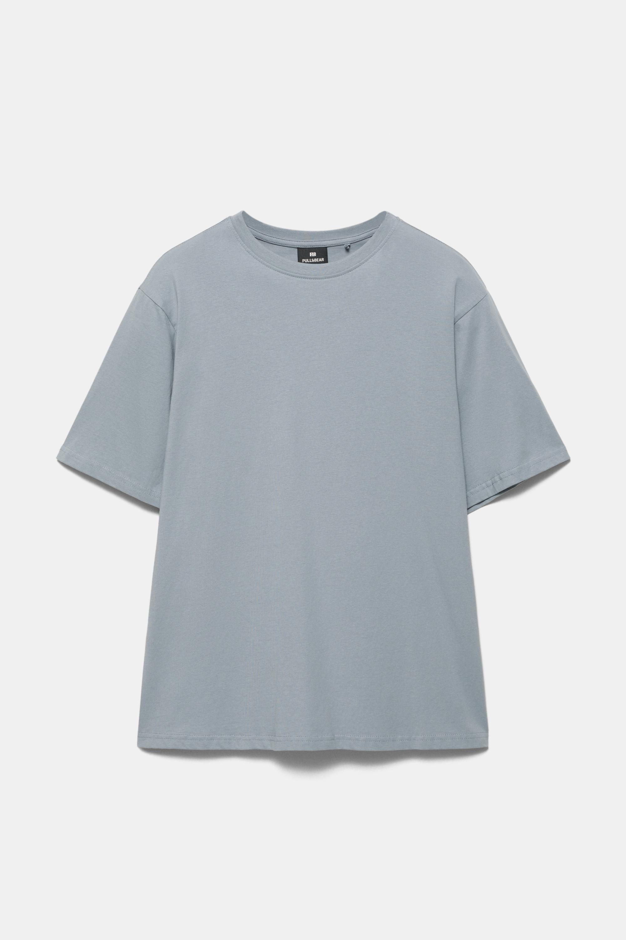 Basic short sleeve cotton T-shirt — Pastel blue