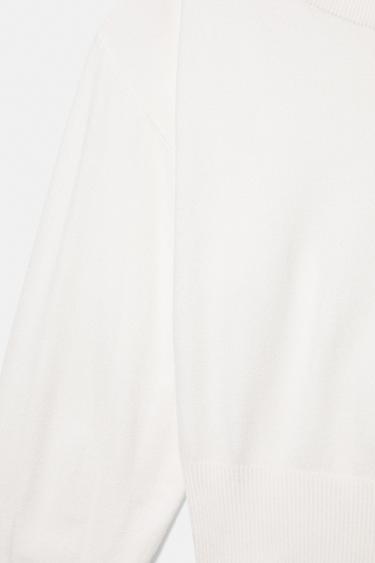Asymmetric neck jumper — Ecru 8