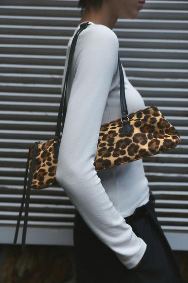 Animal print leather shoulder bag — Leopard 2