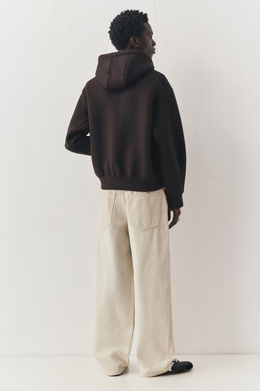 Neoprene-effect hoodie — Chocolate 3