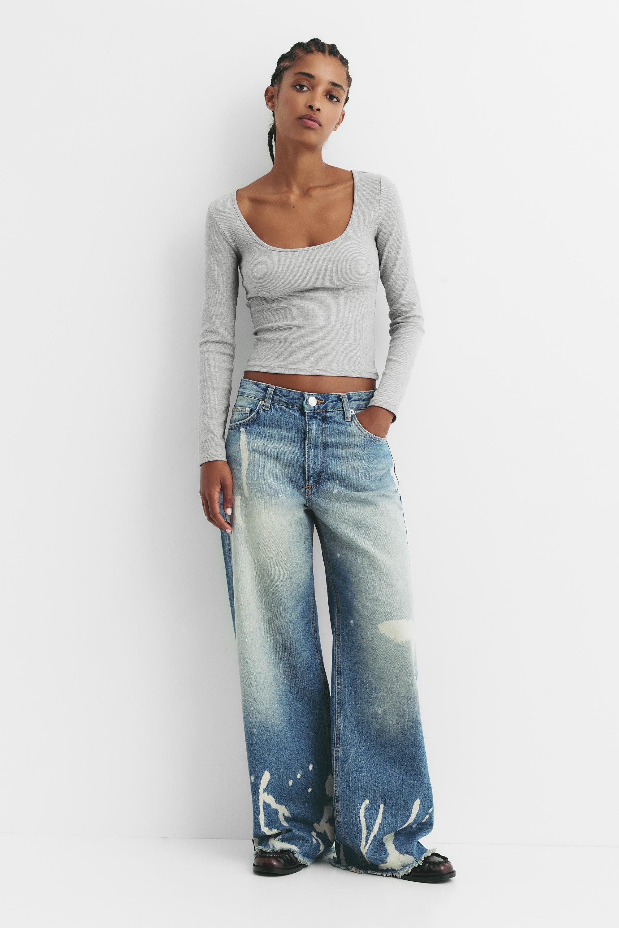 Ribbed round neck T-shirt — Medium marl