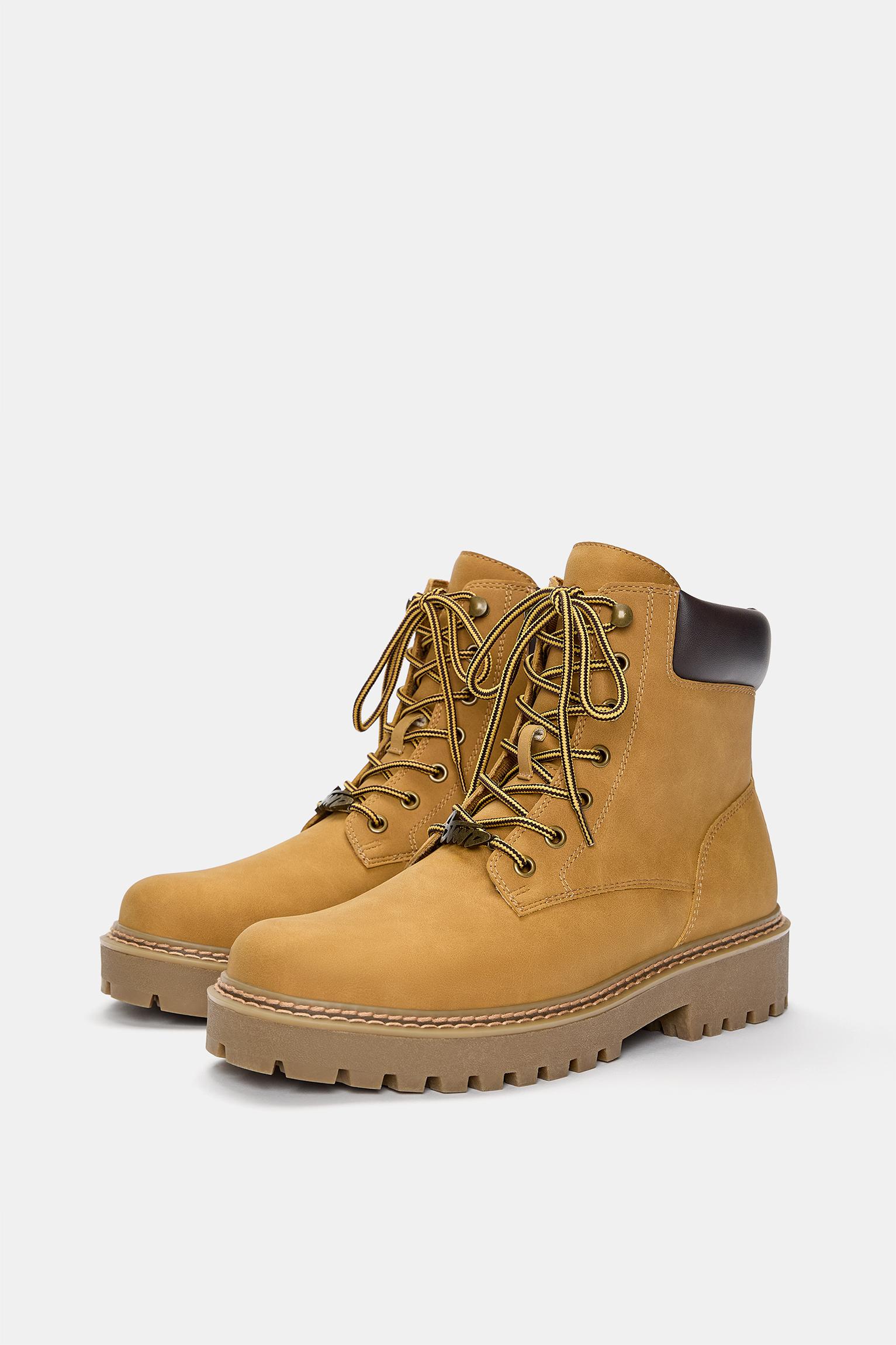 STWD lace-up boots — Mustard