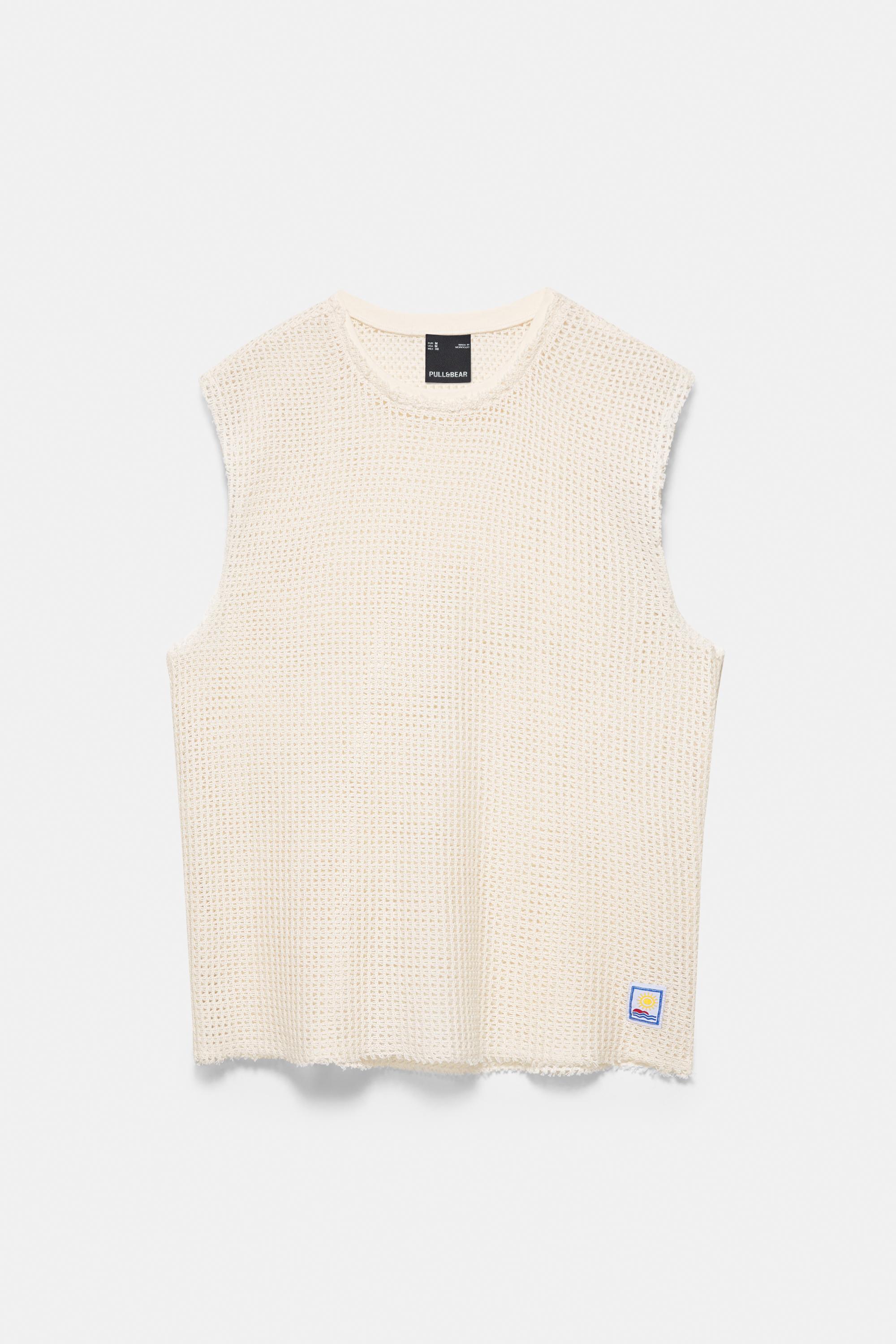 Mesh strappy top — Off white