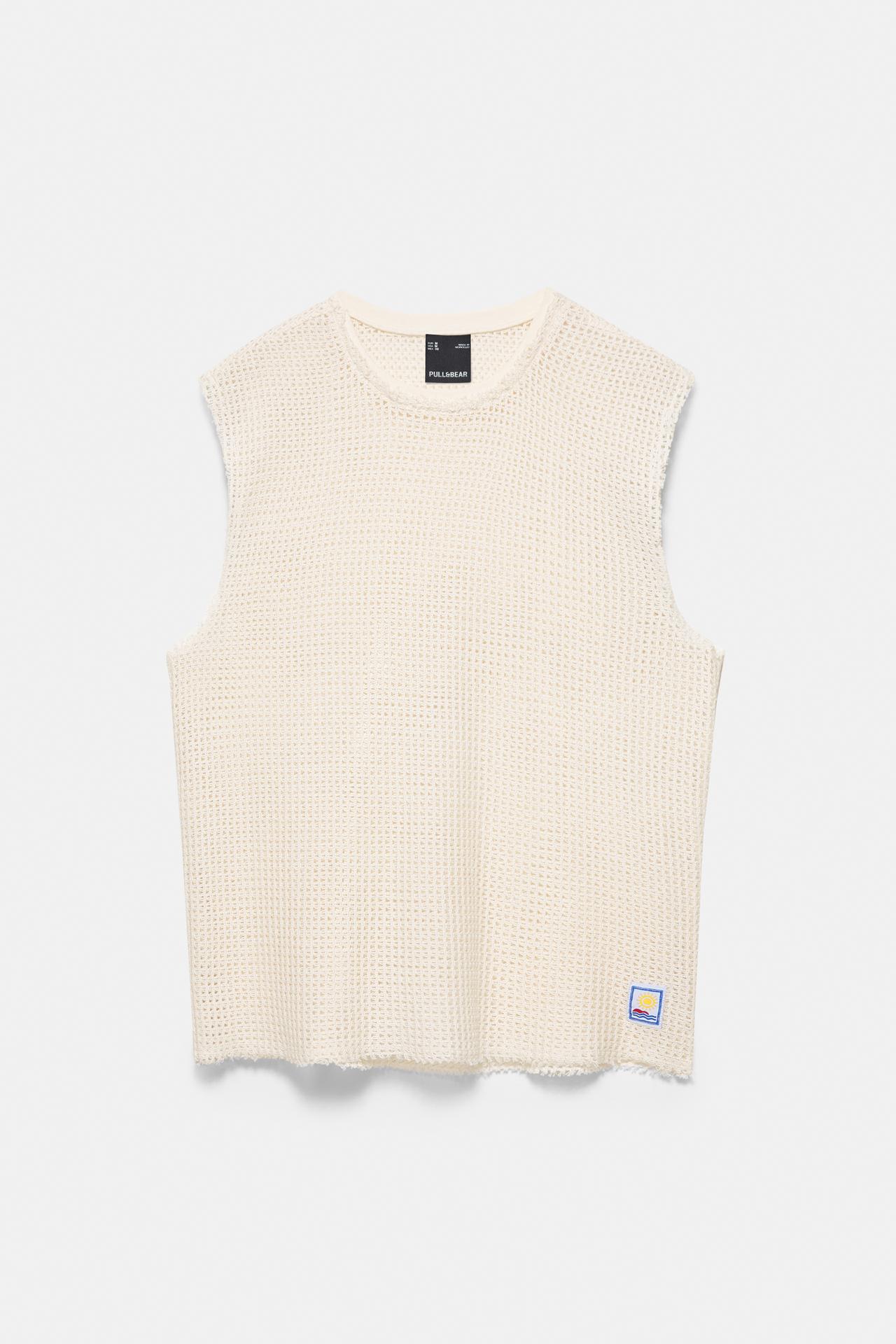 Mesh strappy top — Off white