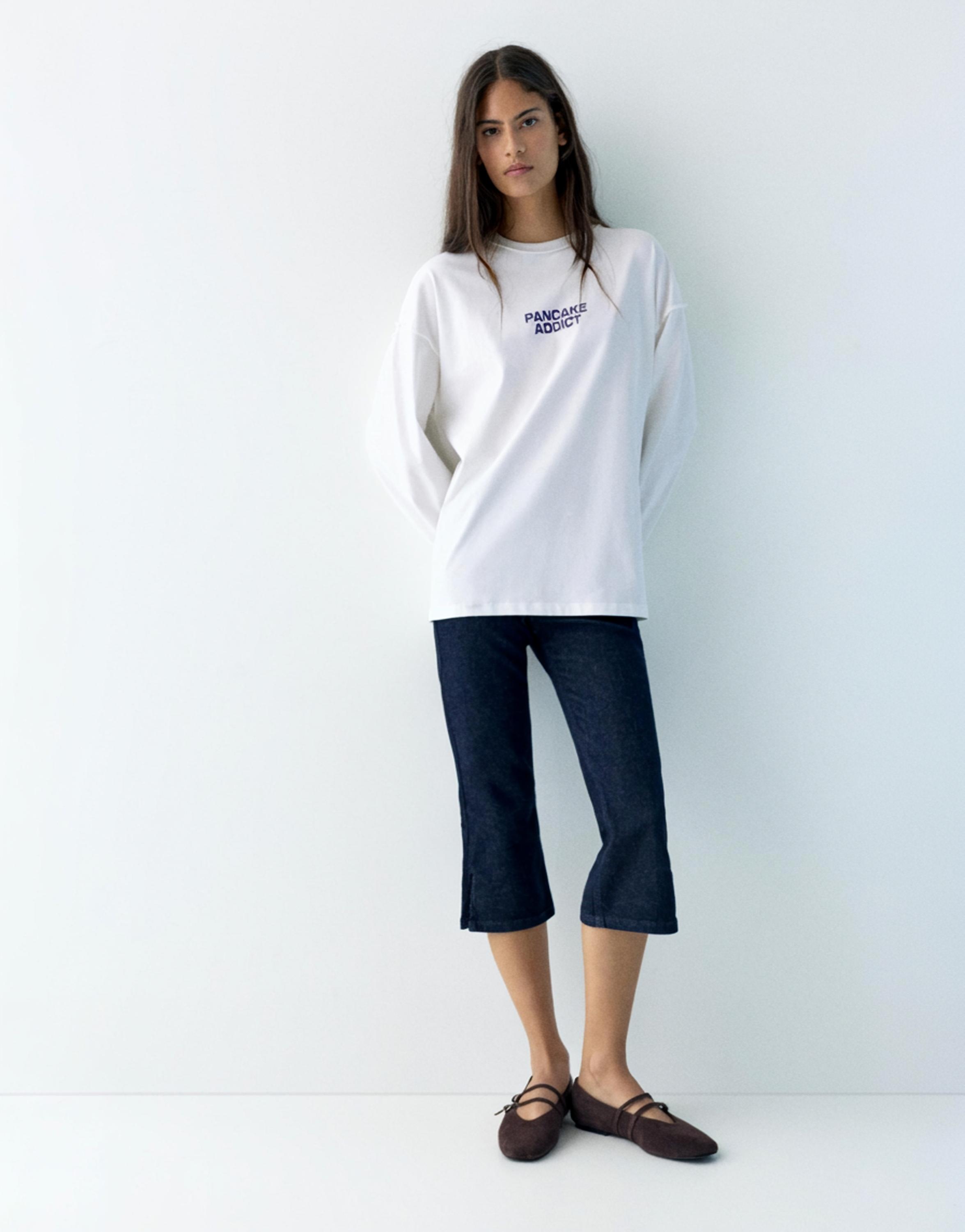 Pancake grafik baskılı t-shirt - Görsel 7