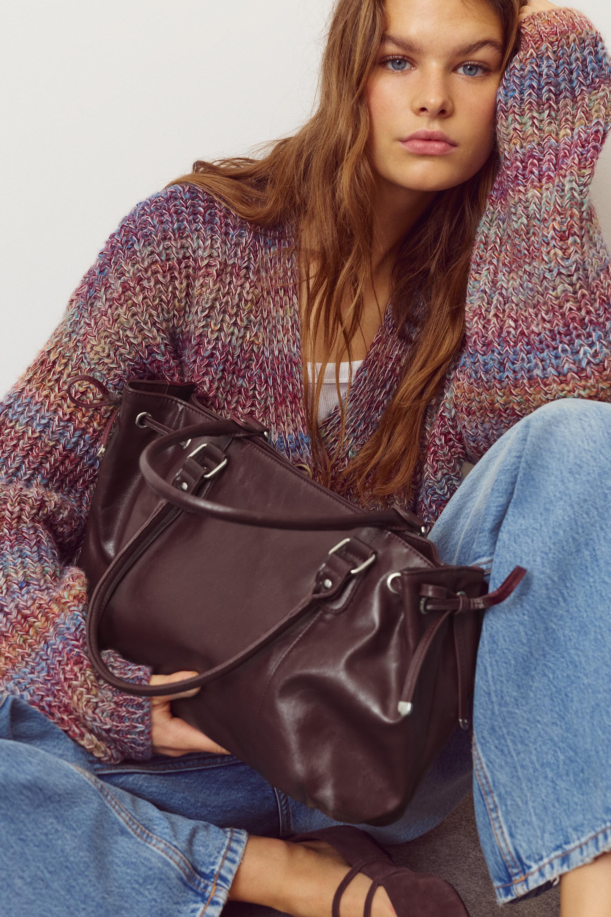 Bow detail tote bag — Burgundy