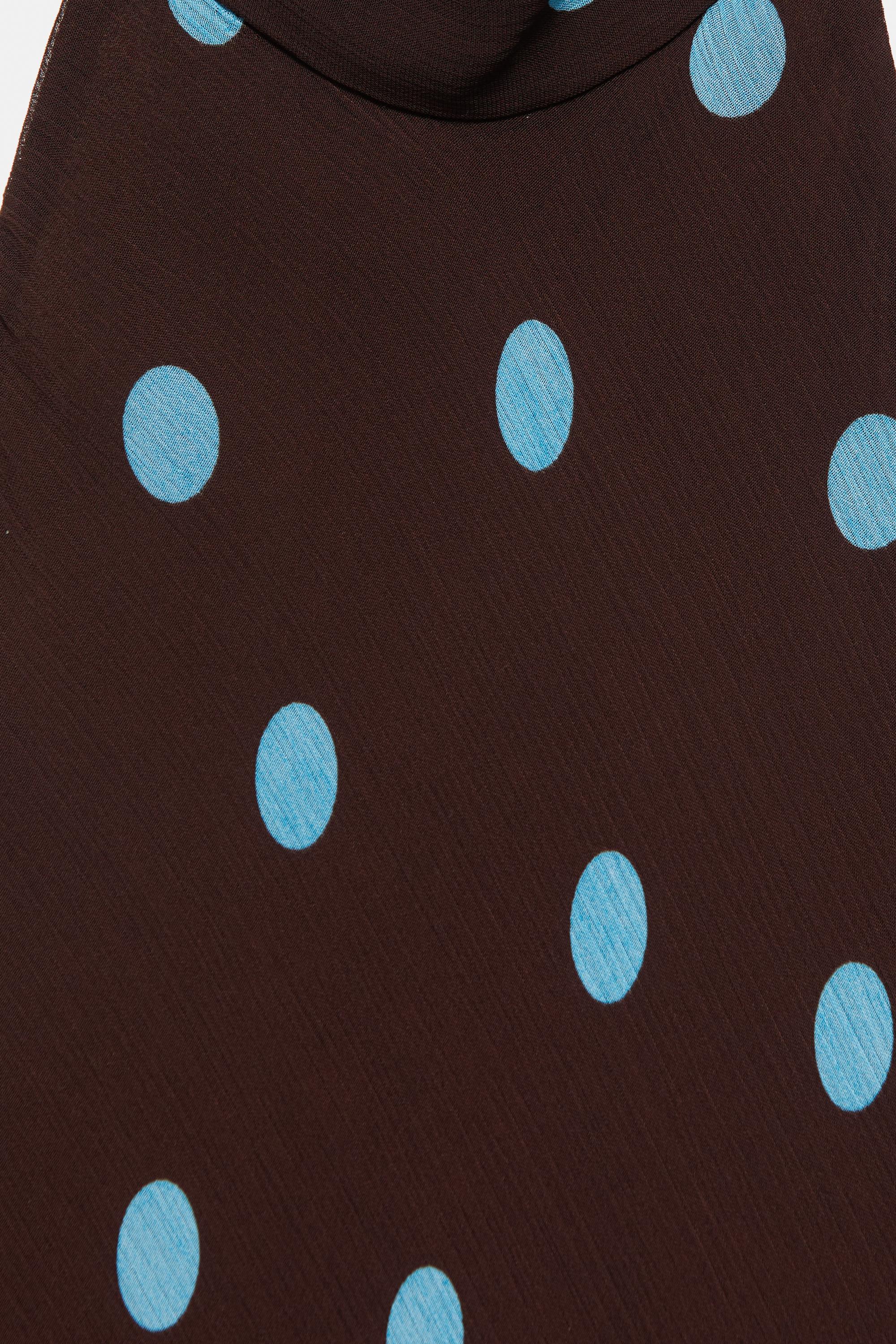 Short polka dot halter dress — Brown