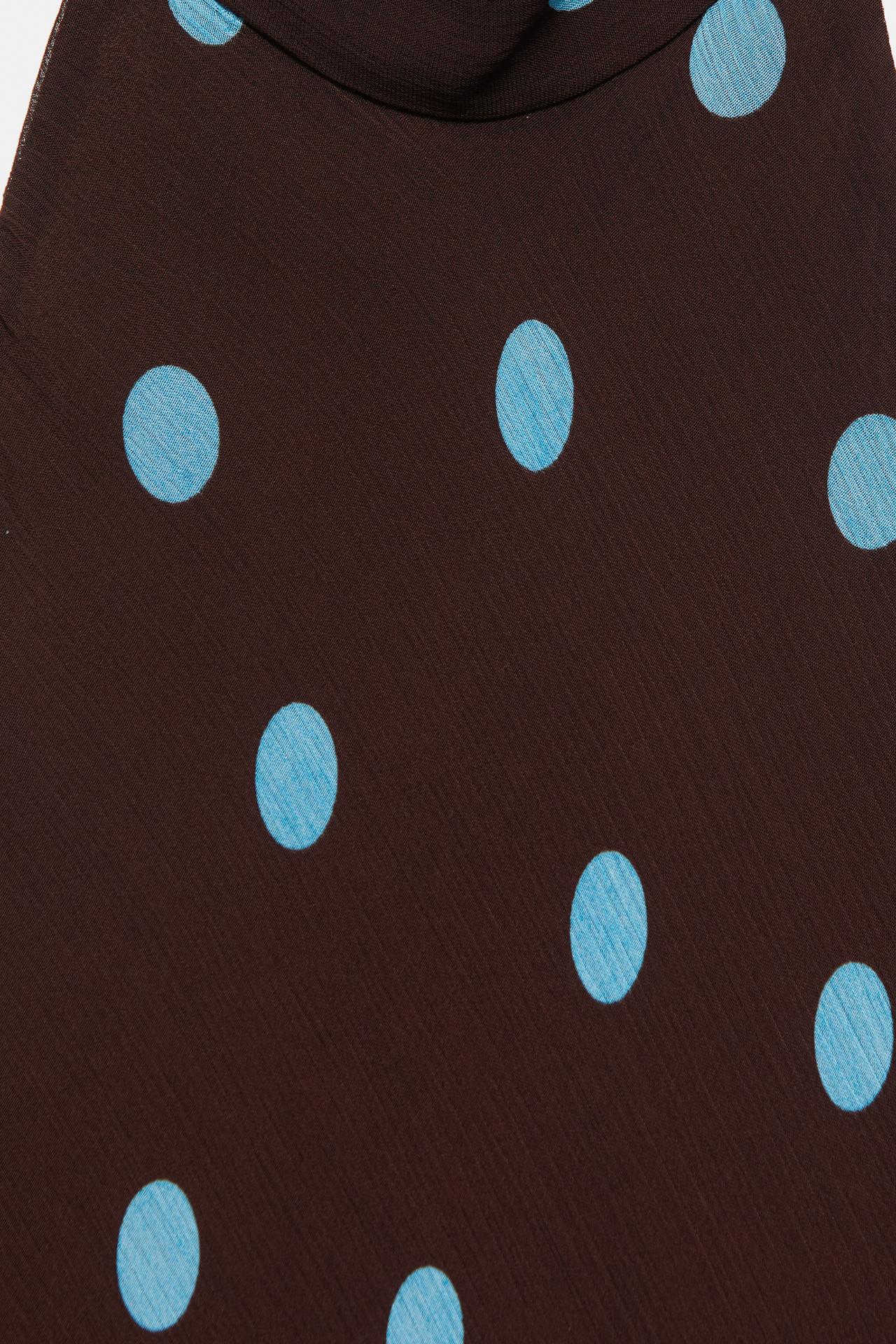 Short polka dot halter dress — Brown