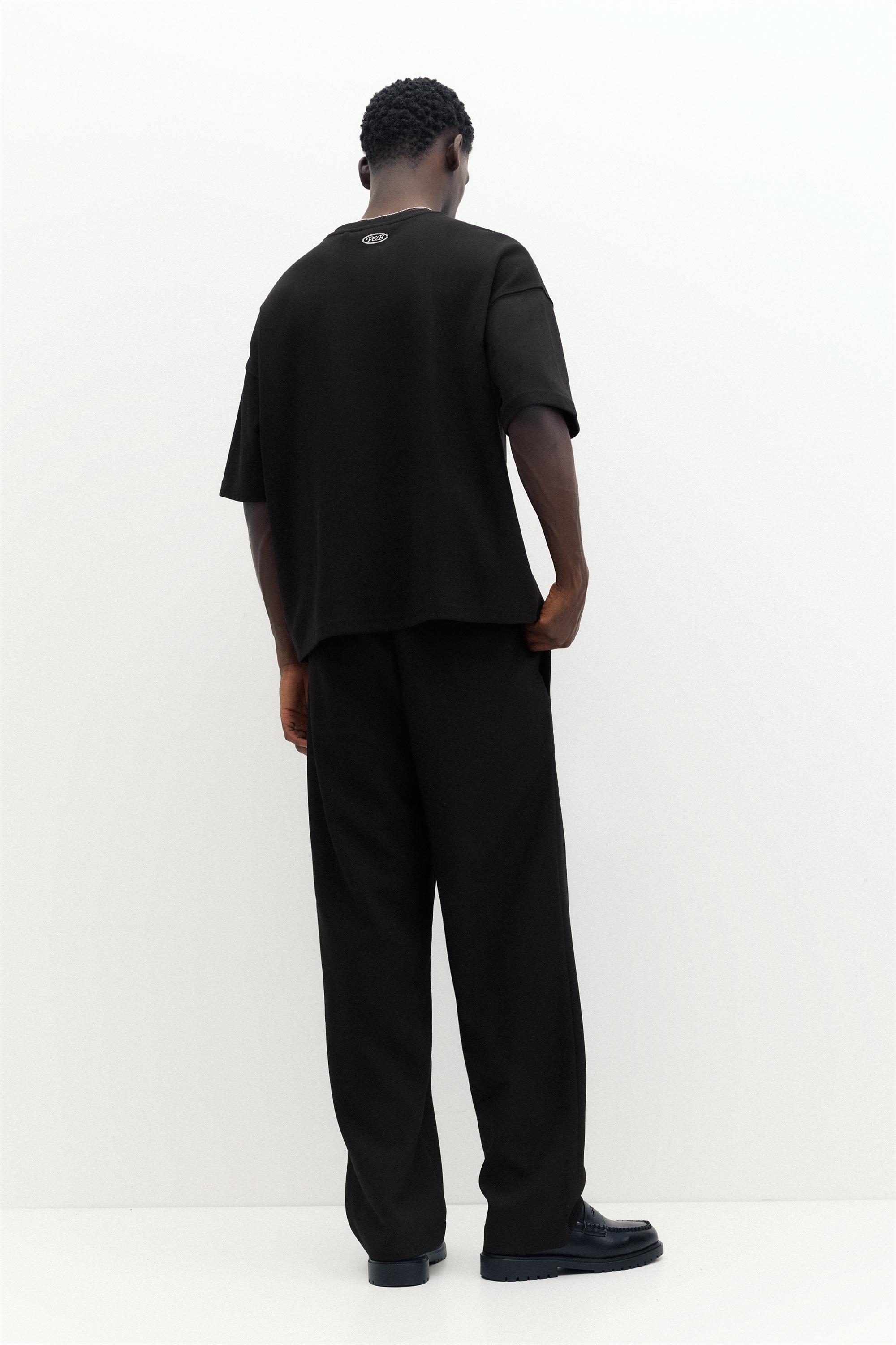 Short sleeve photographic sweatshirt — Black
