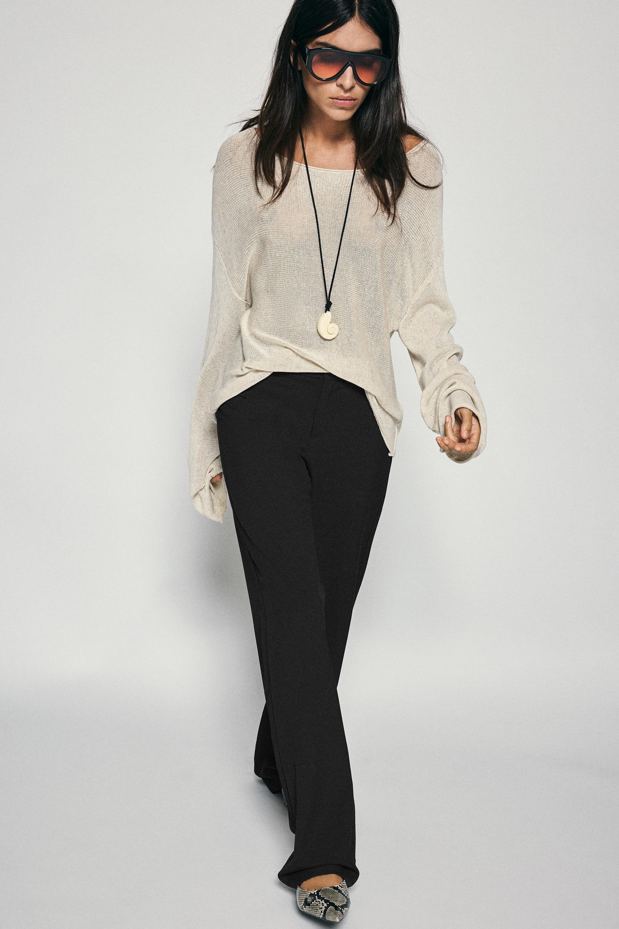 Straight-leg smart trousers — Black