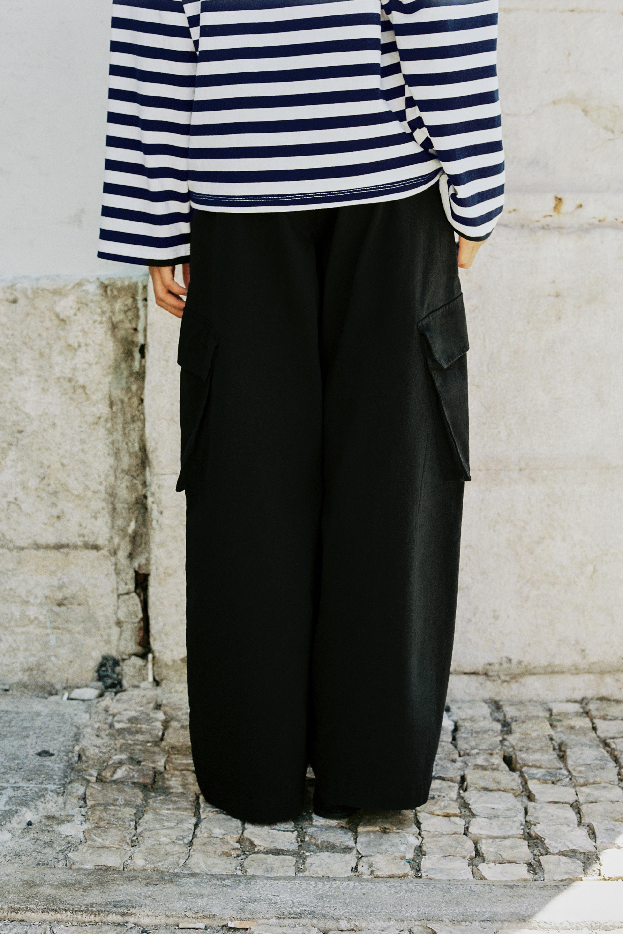 Pull&Bear Kargo barrel pantolon görsel 7
