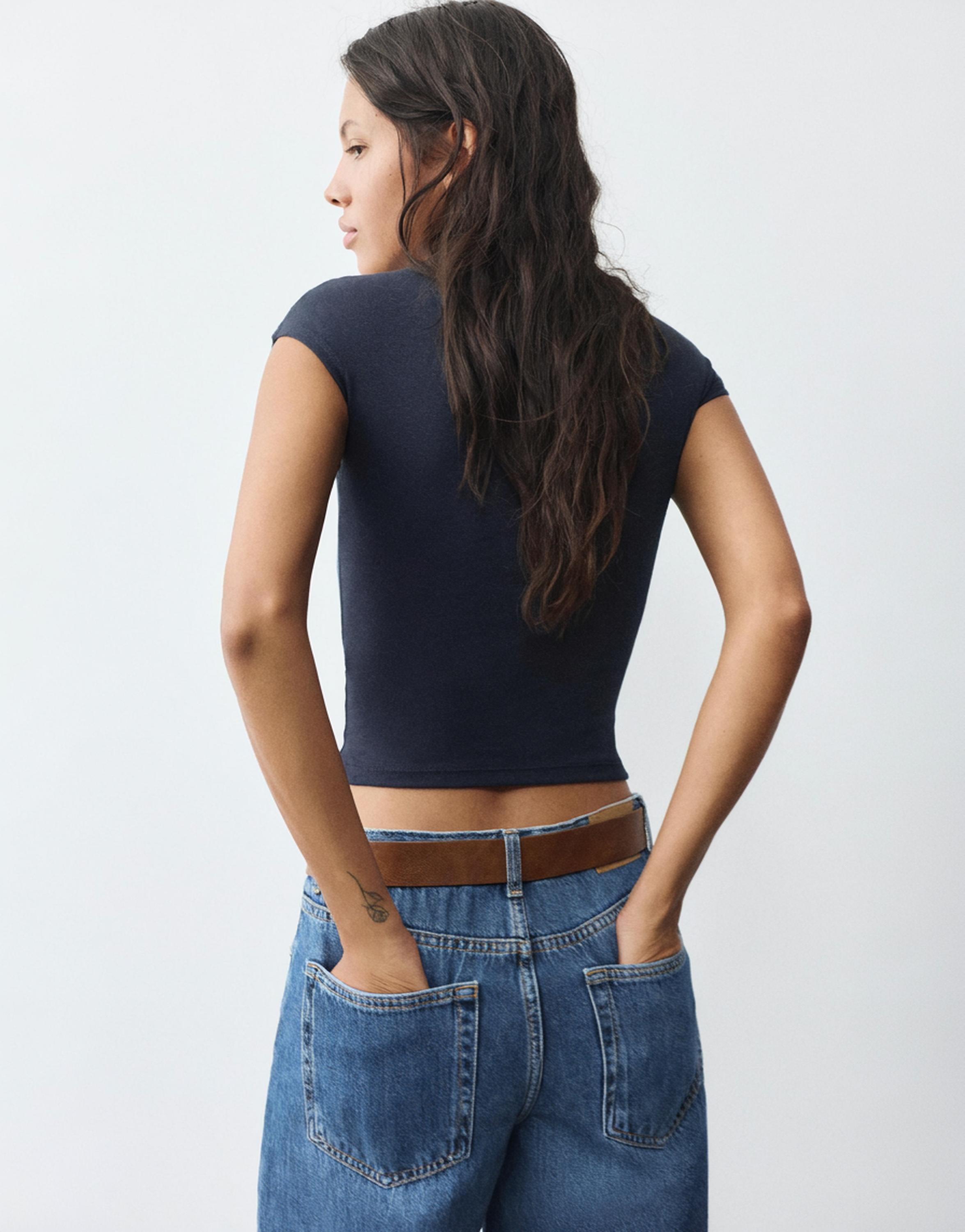 Fitted short sleeve T-shirt — Navy