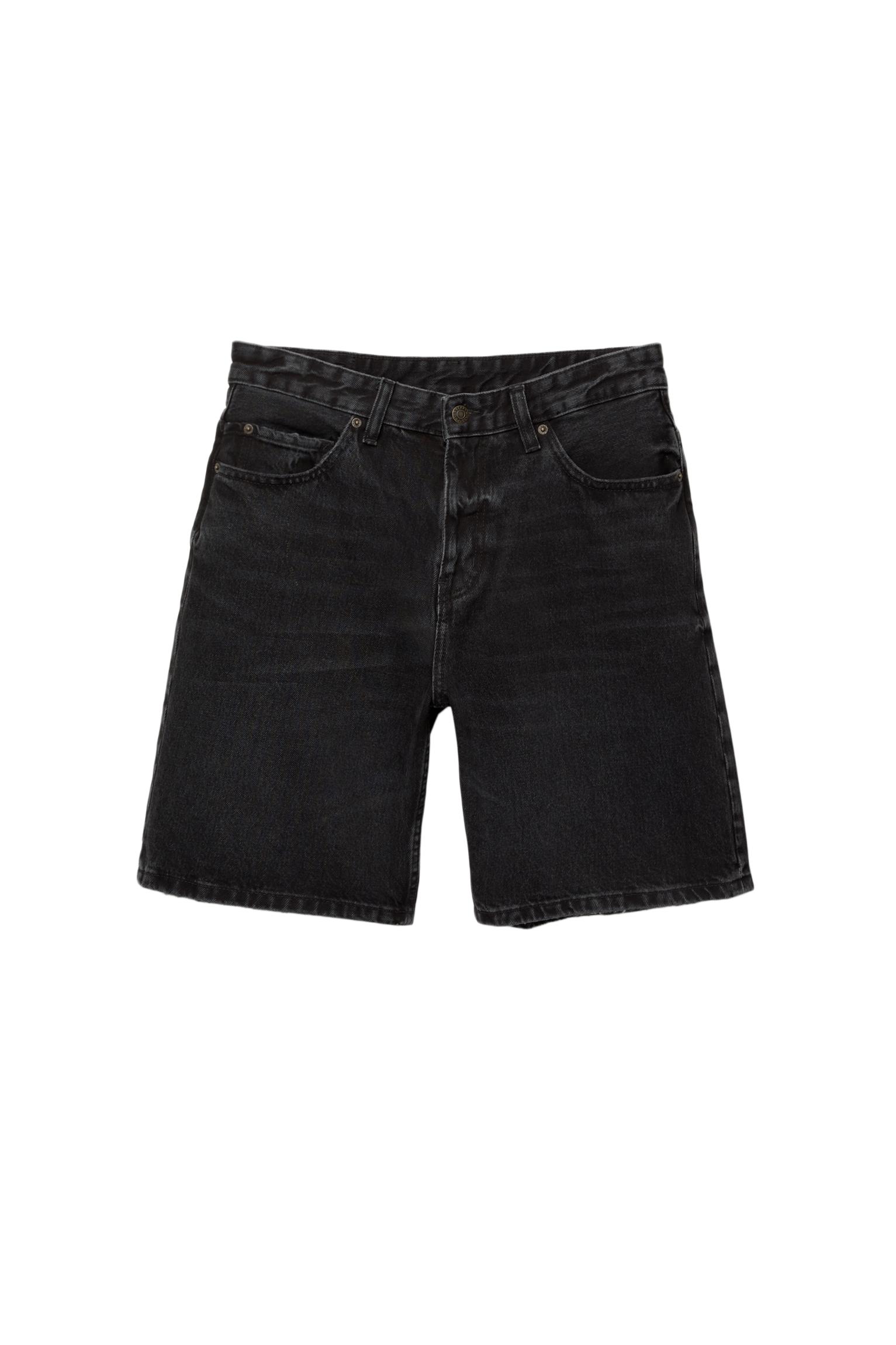 Standart kesim distressed denim bermuda - Görsel 51