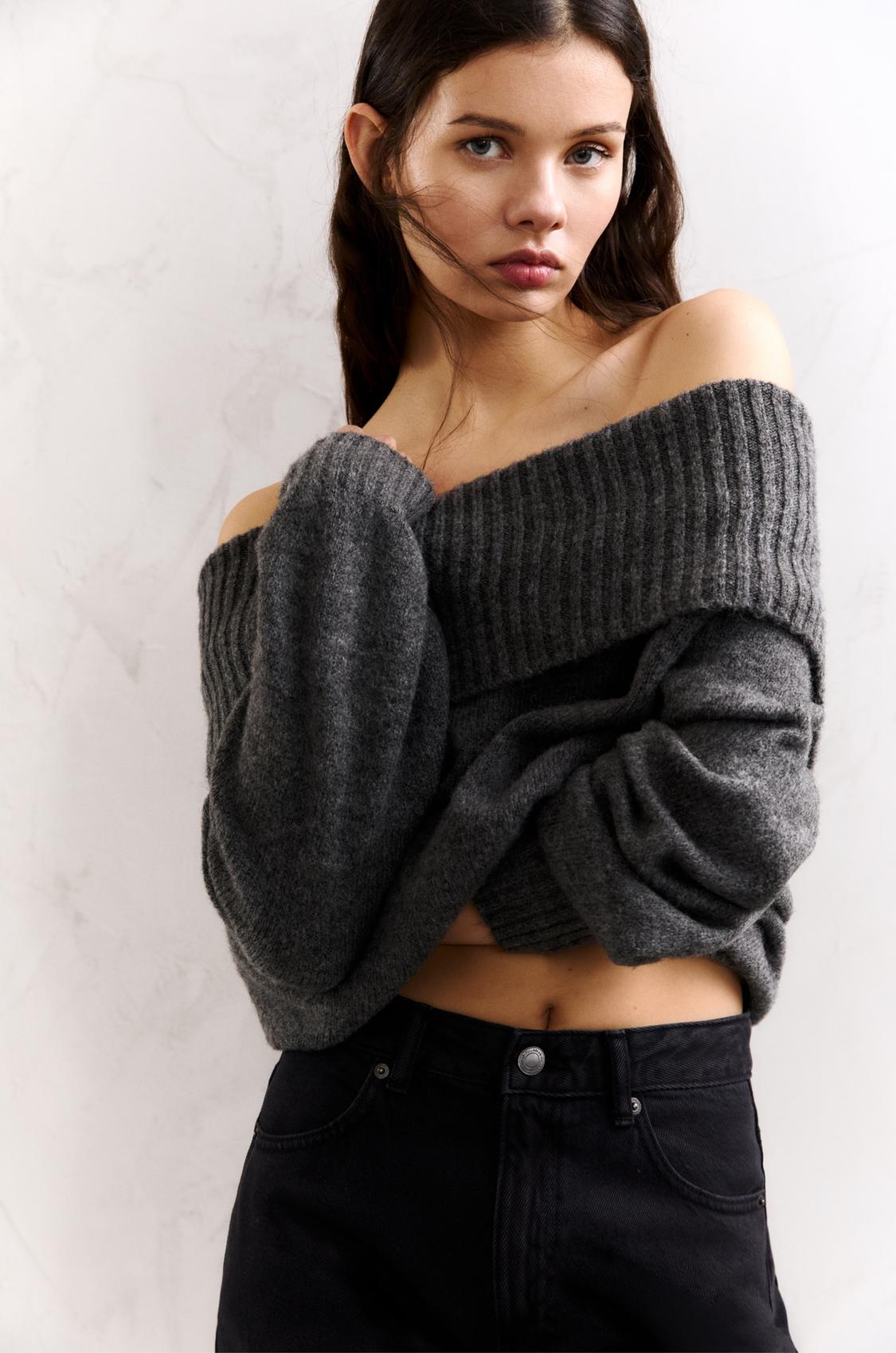 Shyx Pullover Pull&bear Carmen Ausschnitt Pullover Weiße