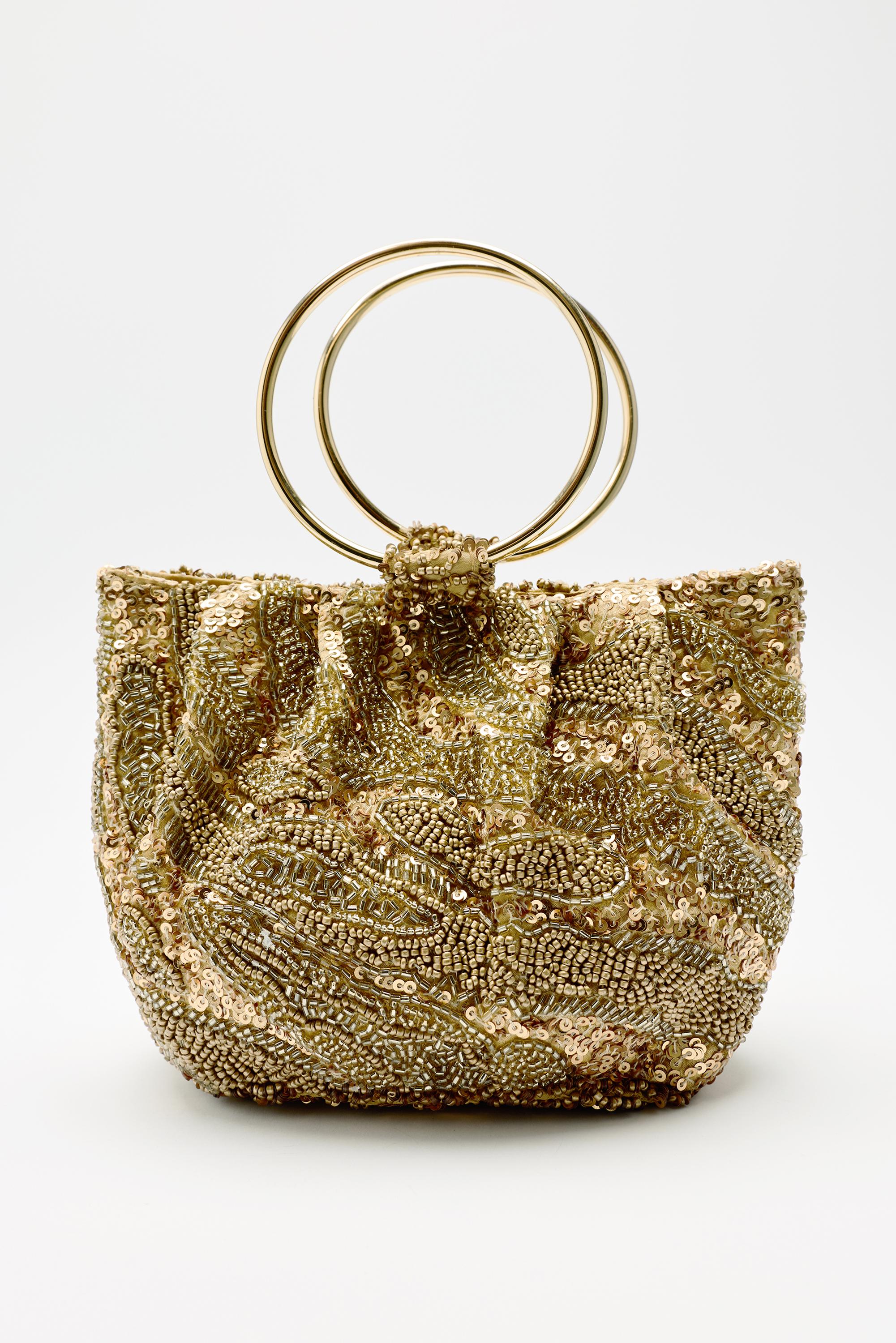 Beaded handbag — Gold