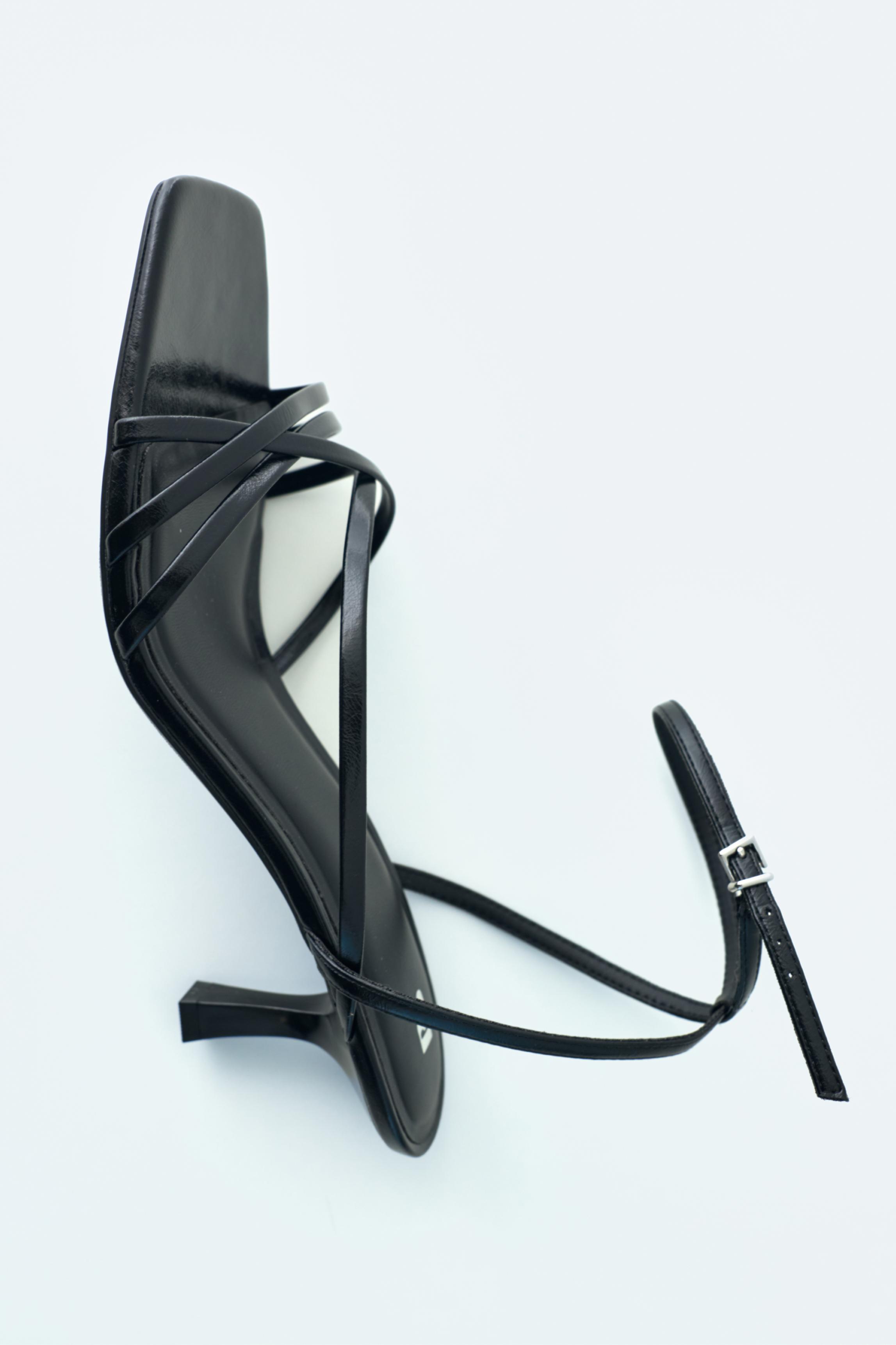 Strappy high-heel sandals — Black