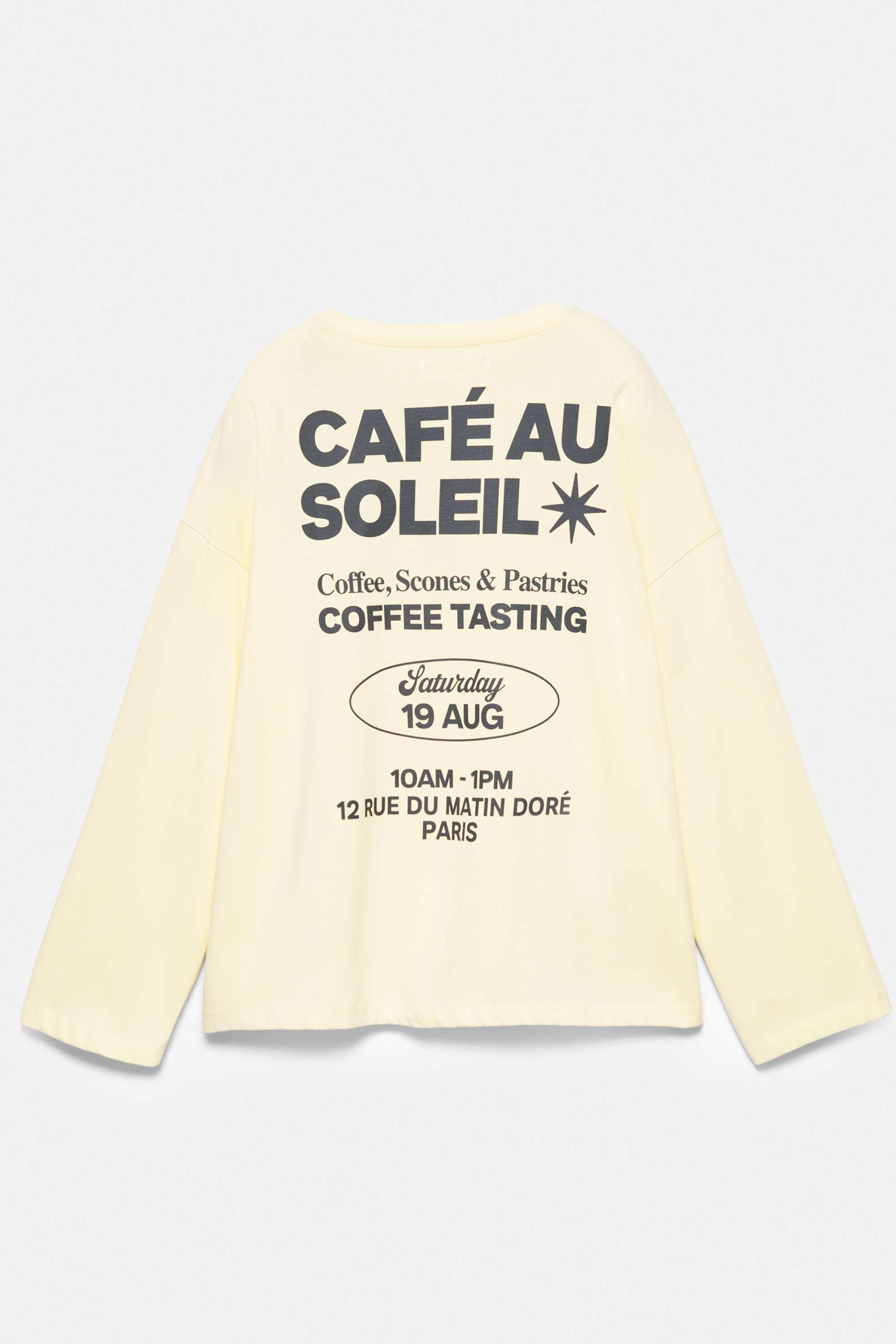 Long sleeve slogan T-shirt — Yellow