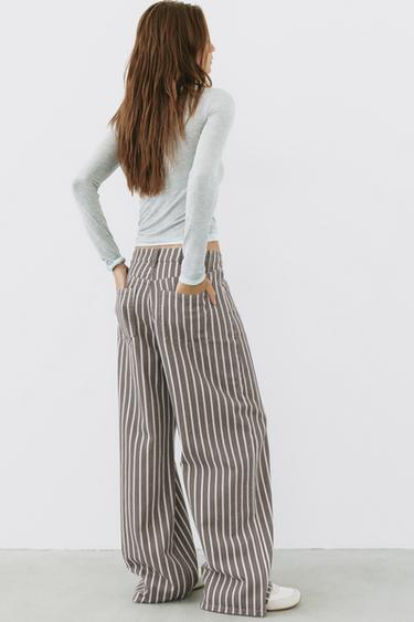 Low-rise striped baggy jeans — Brown 5