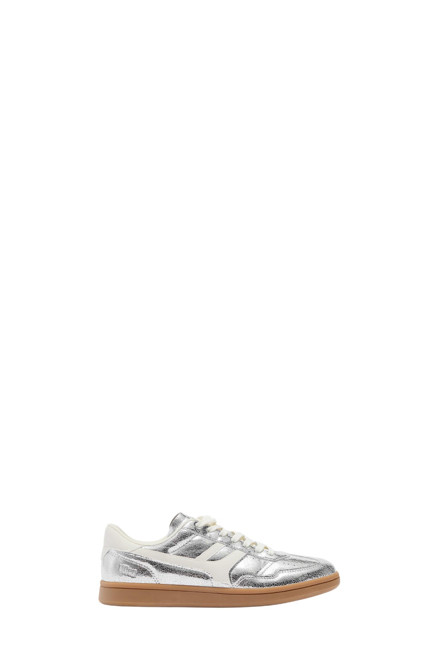 Metallic retro trainers — Silver