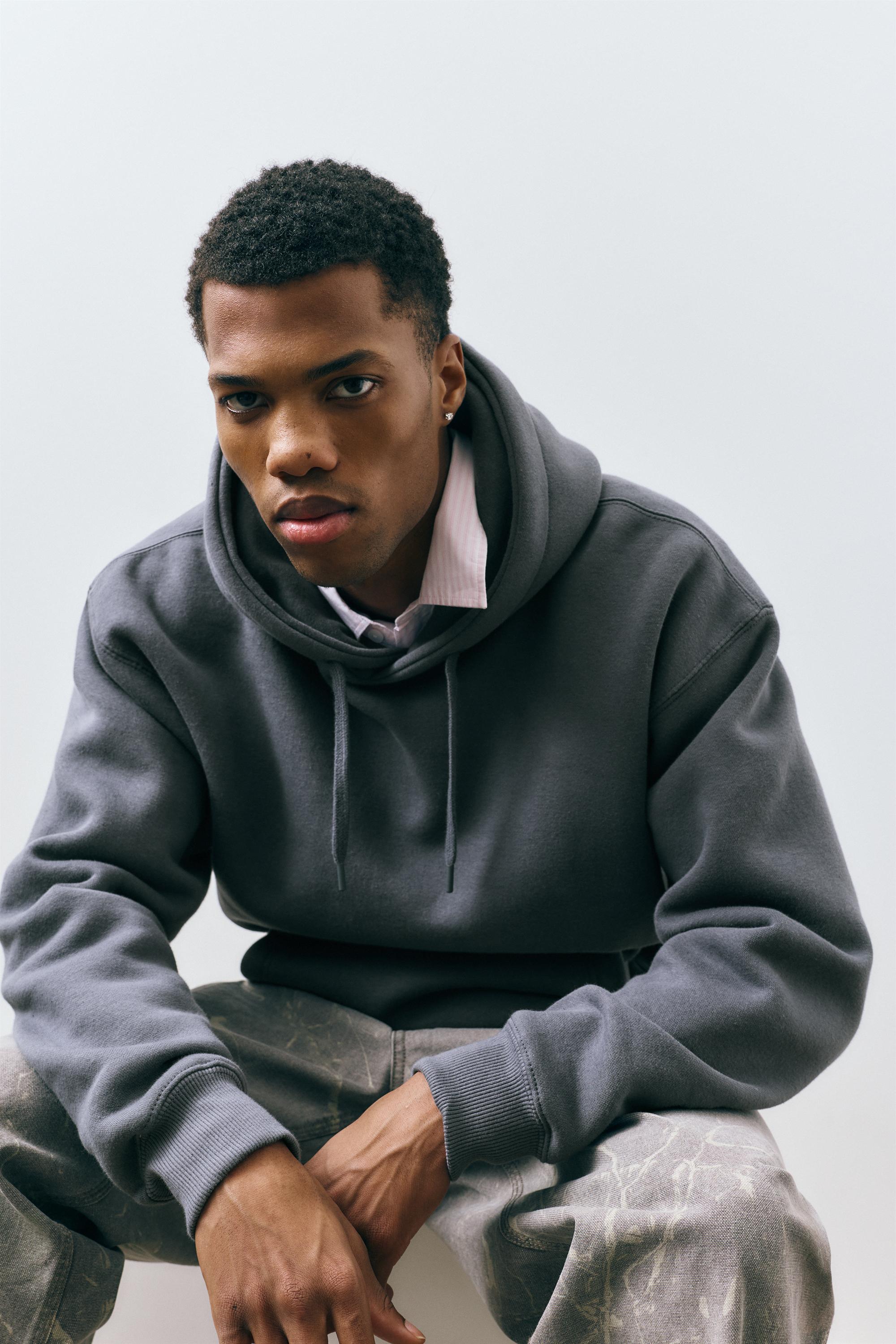 Basic kapüşonlu sweatshirt - Görsel 25