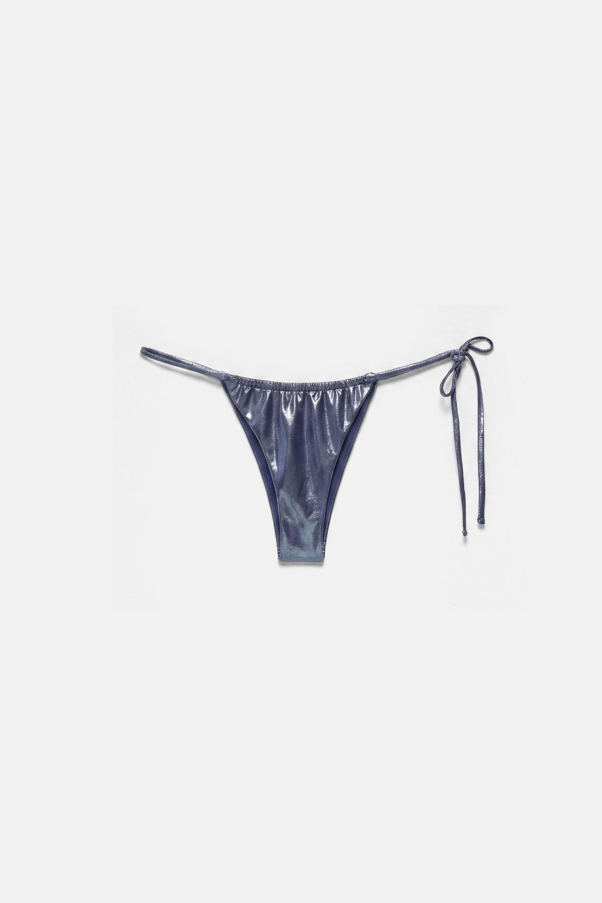 Bikini bottoms with side tie — Blue